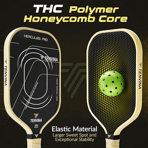 Miniatura 4 de TENVINA Palas de pickleball, paleta termoformada de fibra de carbono T700SC, paleta de pickleball, paleta de pickleball, aprobada por USAPA con