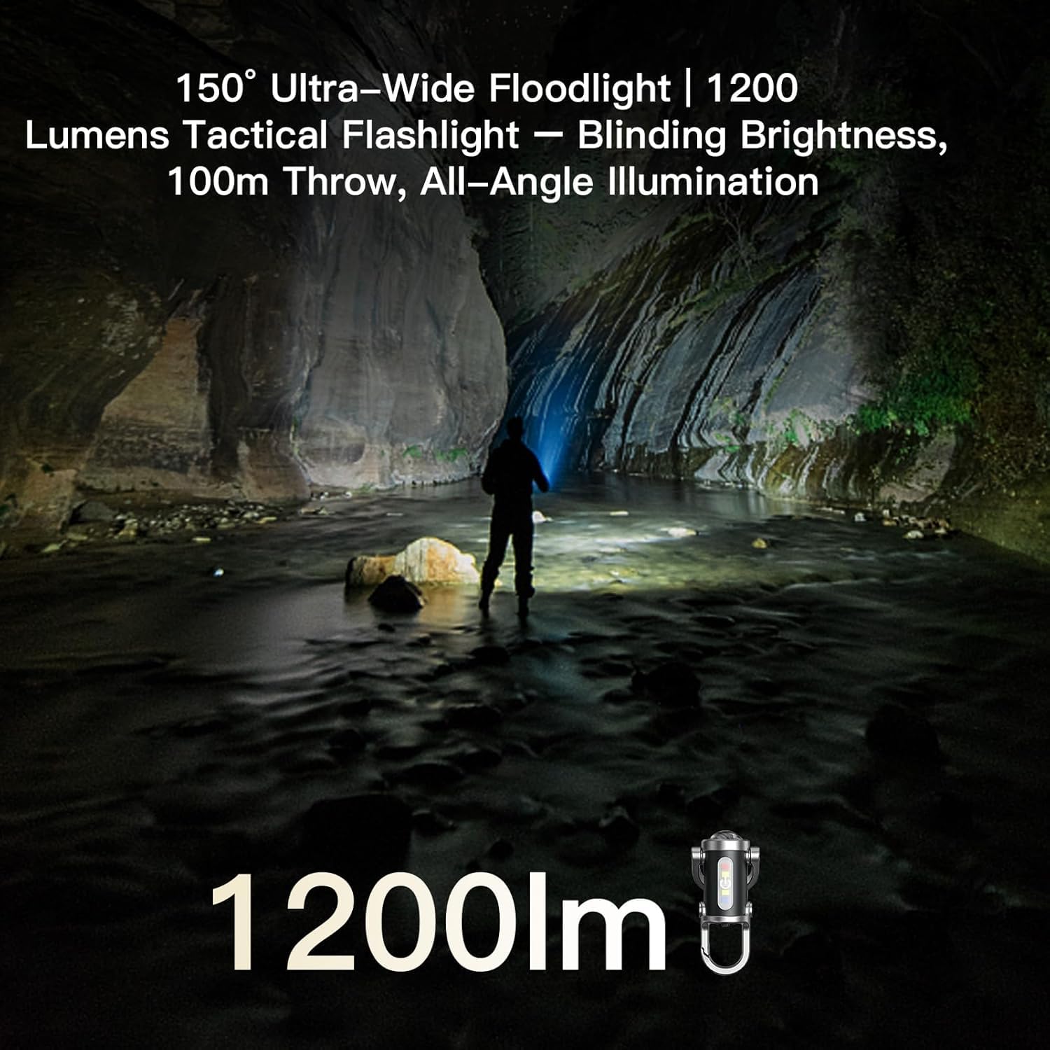 3-in-1 Emergency Keychain Flashlight, 500 Lumens Rechargeable EDC Torch with Red Blue Strobe, 1000mAh USB-C Charging, IPX7 Waterproof Portable Mini Flashlight for Outdoor, Travel & Emergency — Amazon image 3