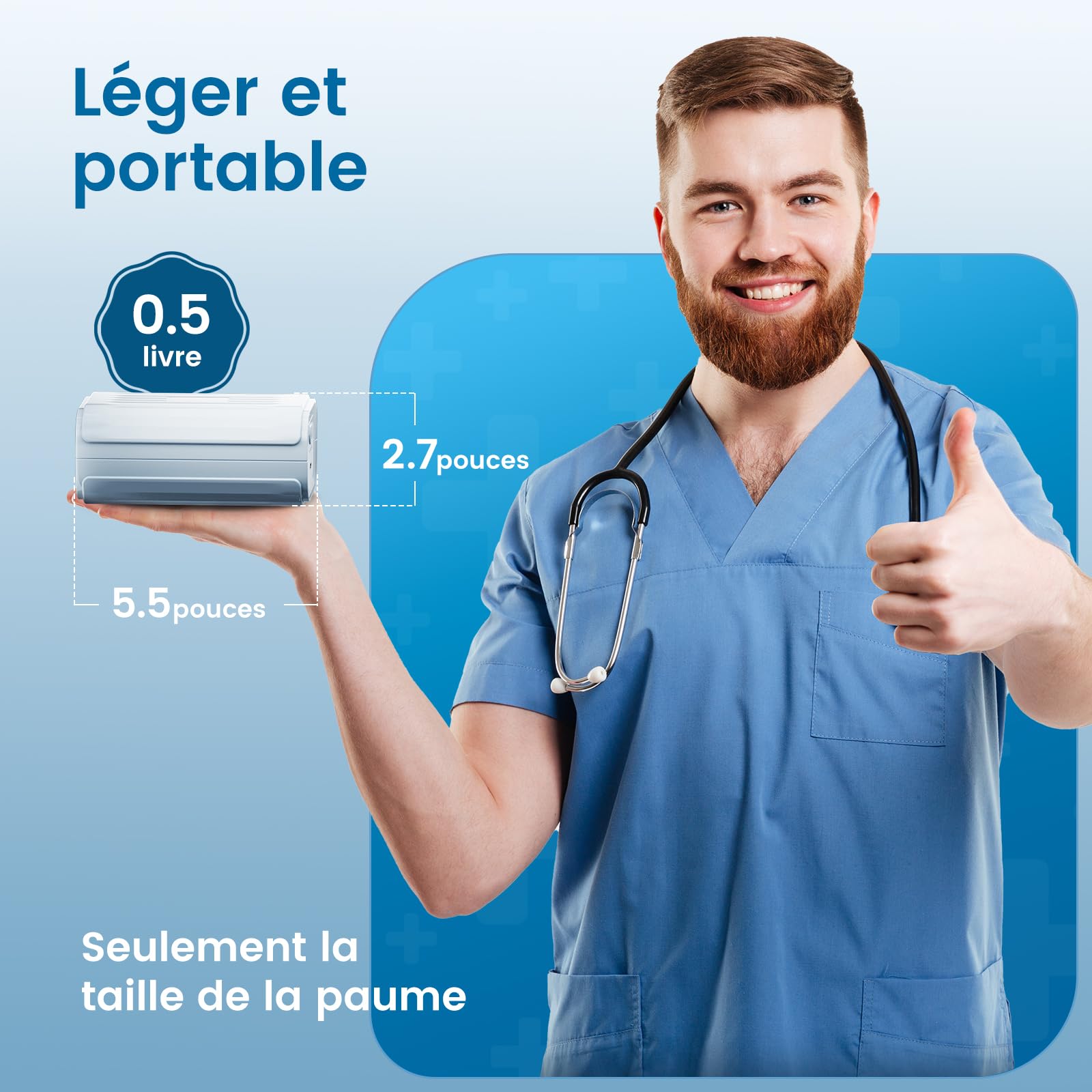 Nébuliseur à Ultrasons à Compresseur Silencieux - Nébuliseur Inhalateur Portable Puissance, Adapté Aux Enfants et Aux Adultes, Avec Tuyau Respiratoire et 2 Masques, Vitesse de Nébulisation Réglable