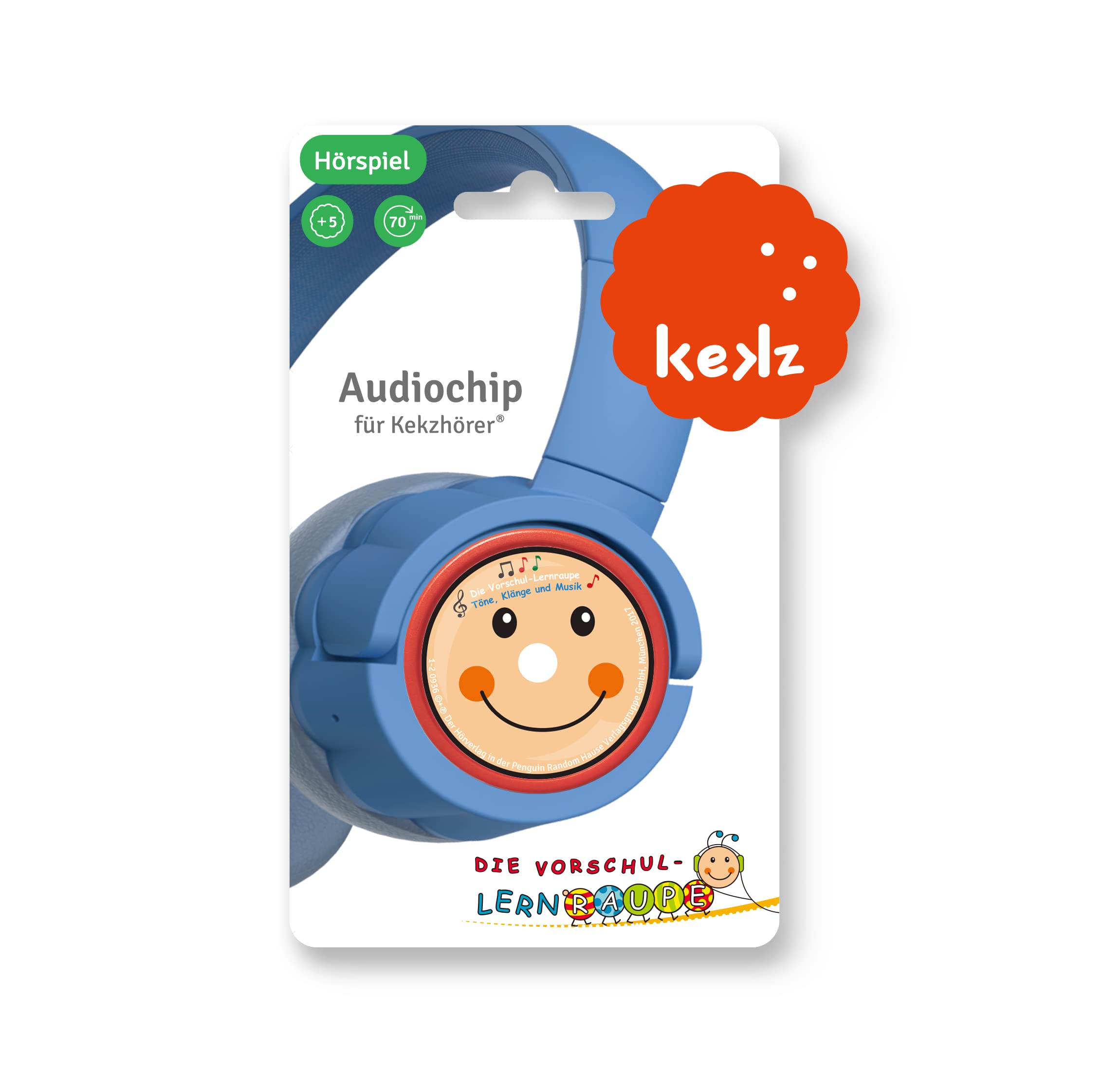 Kekz Audio Chip for Biscuit Headphones, The Preschool Learning Caterpillar - Tones, Sounds and Music as Kekz, Audio Play for Children from 5 Years, Playing Time Approx. 70 Minutes