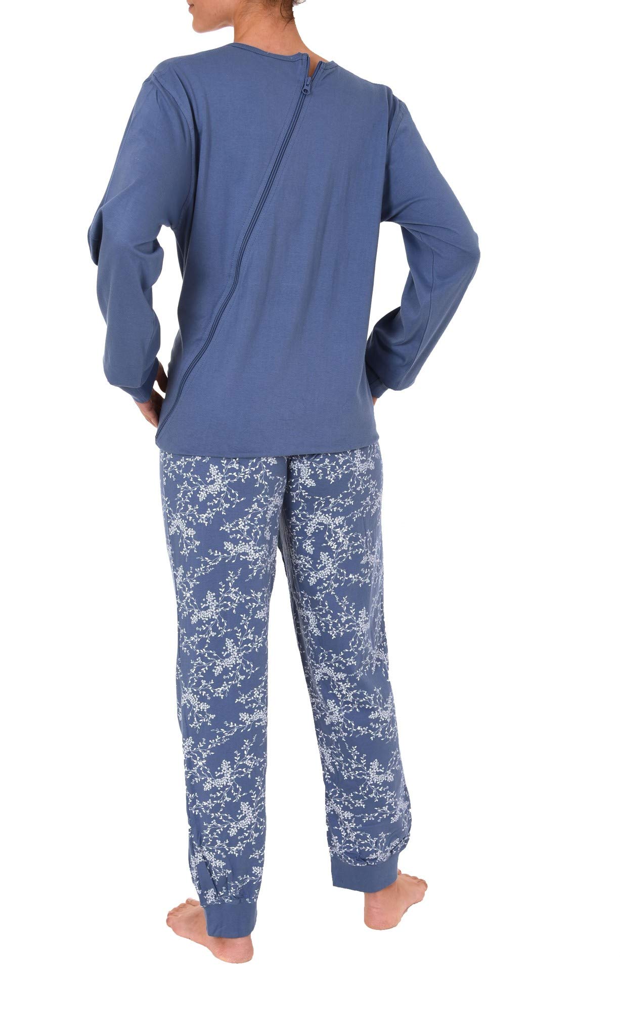 Normann Care Damen Pflegeoverall Langarm mit Reissverschluss am Rücken und am Bein 58437