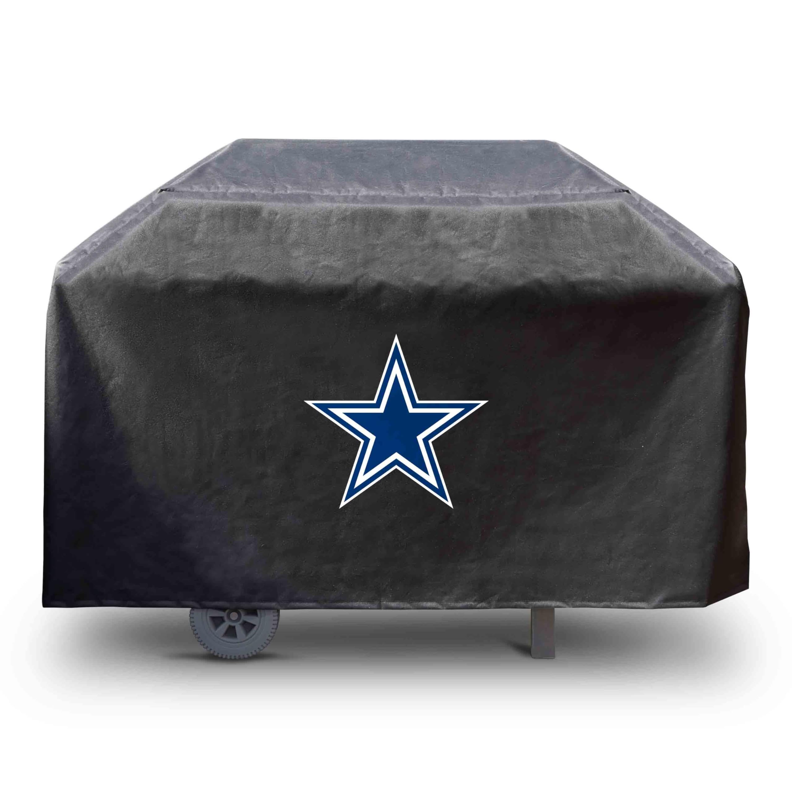 FANMATS 41134 NFL - Dallas Cowboys Rectangular Black Grill Cover - Fits 3 and 4 Burner Grills - 68in x 21in x 35in