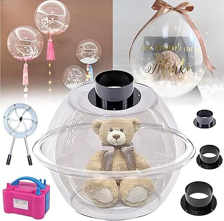 Balloon Stuffing Machine, with Pump amp; Expander Plier Professional Tool Kit, for Stuffing Gift Balloon Rose Plush Toy Bear Bouquet Wedding Birthday Party