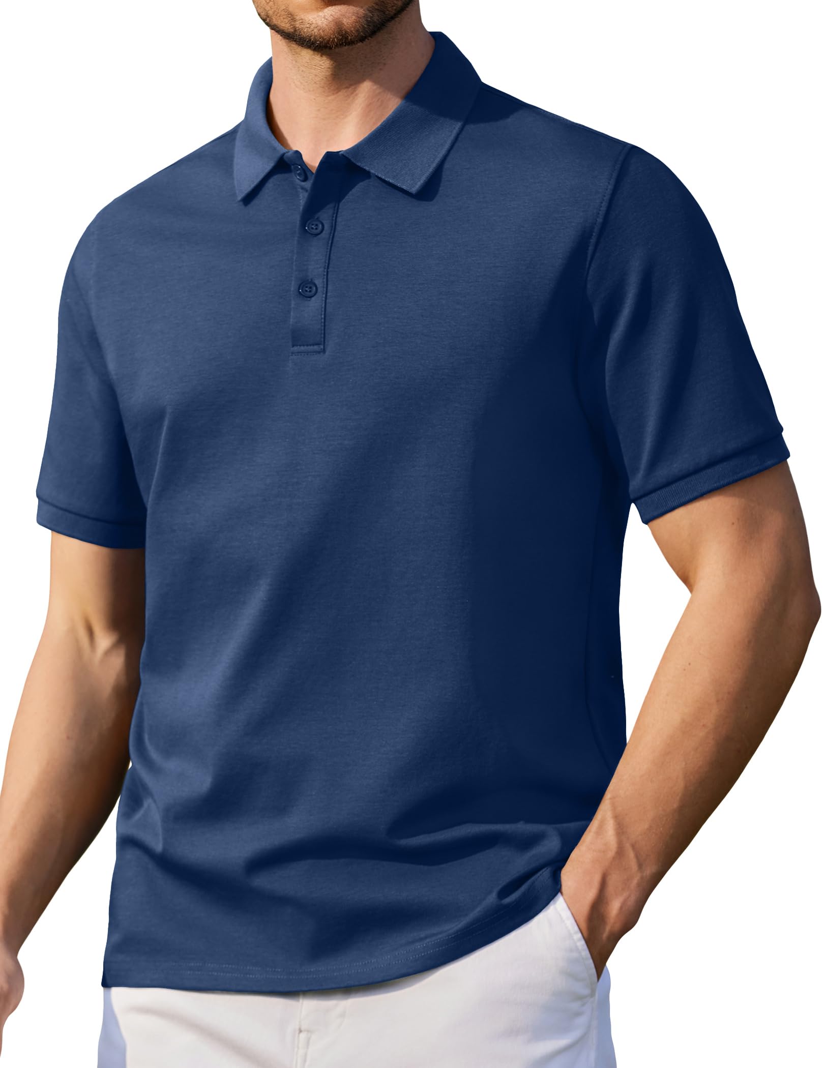COOFANDY Poloshirt Herren Kurzarm Baumwolle Polo Shirt Basic Golf Polohemd Freizeit Sommer Polo Tshirt für Männer