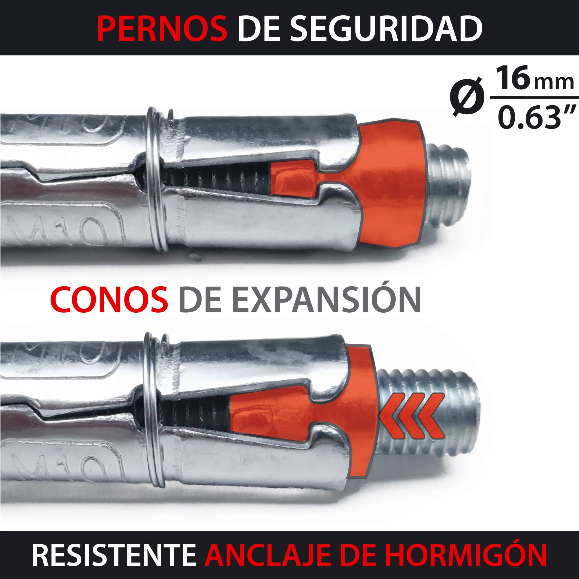 Kraser KR52B Anclaje Suelo de Doble Puente Anti-Ataque, Alta Seguridad,Tacos con Bola Anti-Extracción, Acero Alta Resistencia, Antirrobo Seguridad Universal para Anclar Moto Suelo Pared Garaje Parking