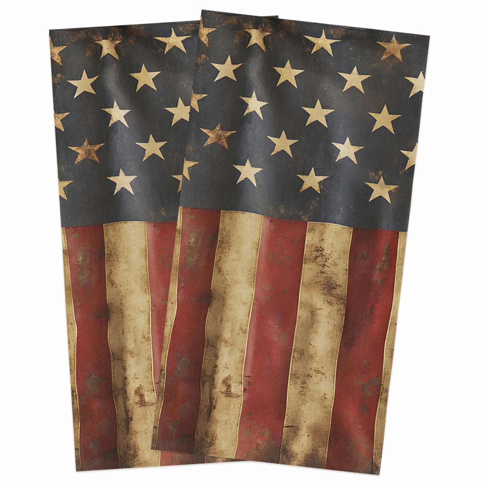 Amazon.com: 4th of July Kitchen Towels Set of 2 Retro USA Flag