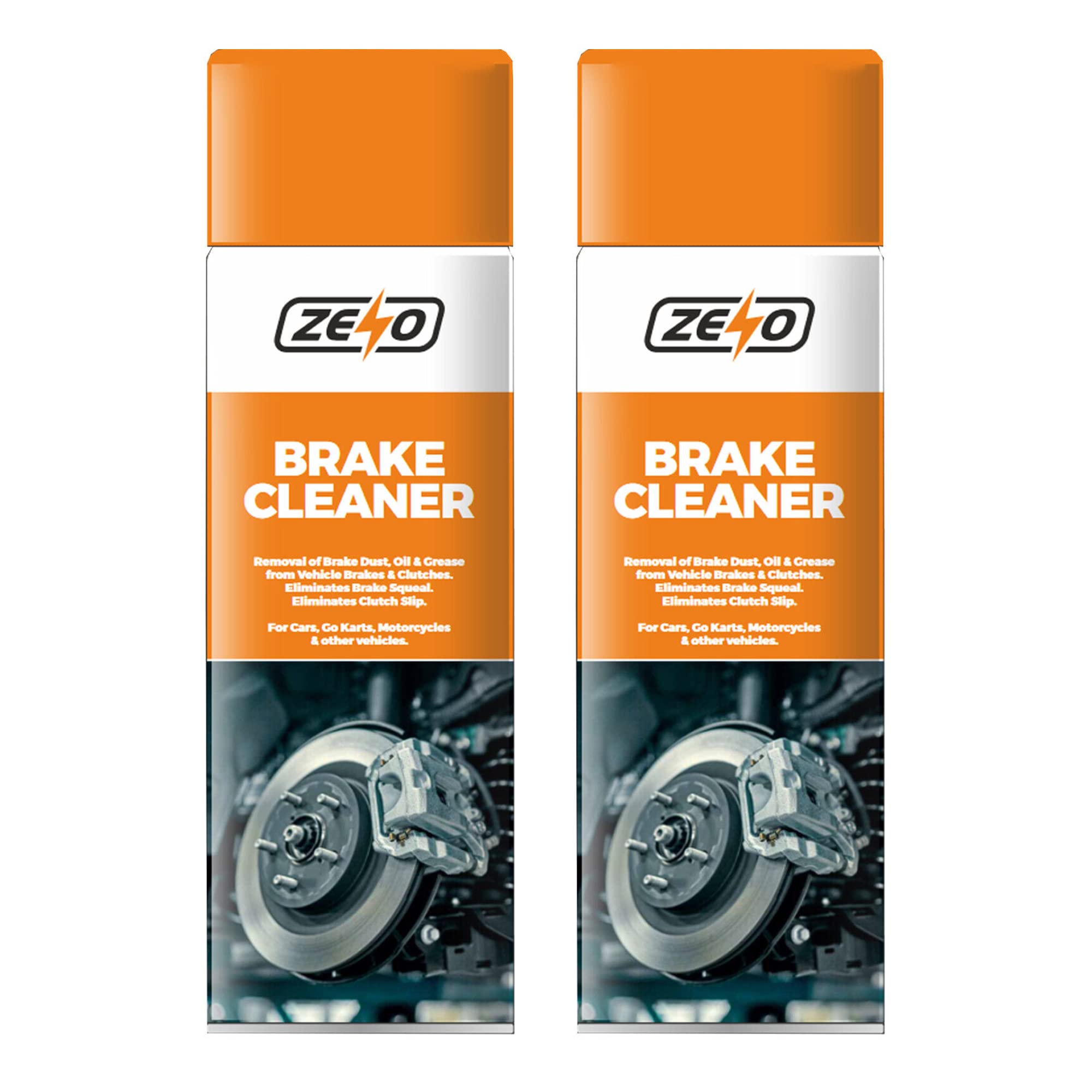 ZENOBrake Cleaner 500ml 2 Bottles | Brake & Clutch Cleaning Spray | Anti-Corrosion & Anti-Rust Protection Aerosol Spray | Cleans Cars, Vans, Motor Bikes, Go Karts