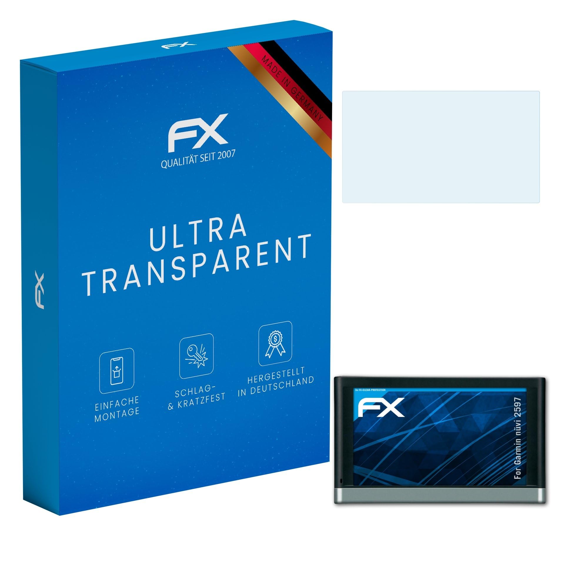 atFoliX Film Protection d'écran compatible avec Garmin nüvi 2597 Protecteur d'écran, ultra-clair FX Écran protecteur (3X)