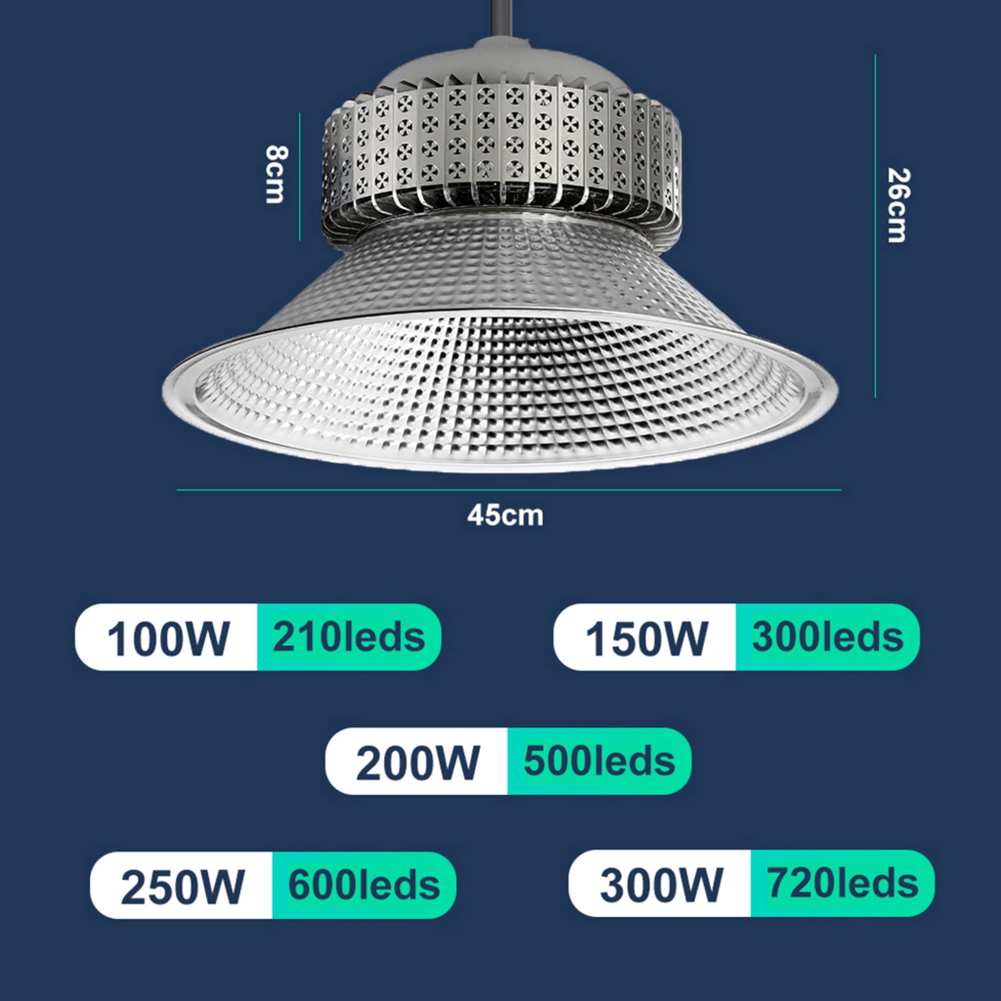 Luce A LED Ad Alta Baia - 100W 150W 200W 250W 300W Illuminazione - Foto 2