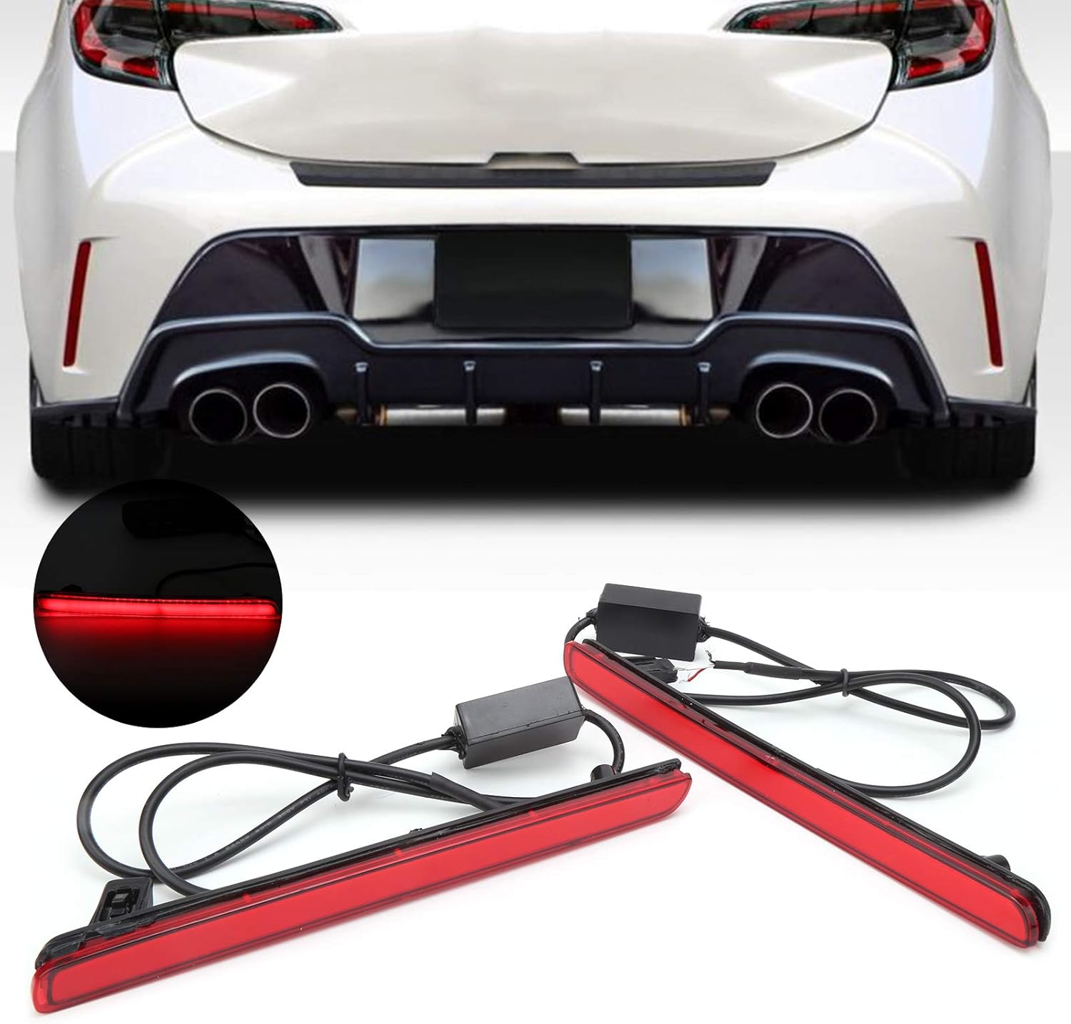 Tbest Rear Bumper Light,2Pcs Tail Bumper Driving Light LED Brake Parking Lamp Fit Replacement for Hatchback 2019?2020