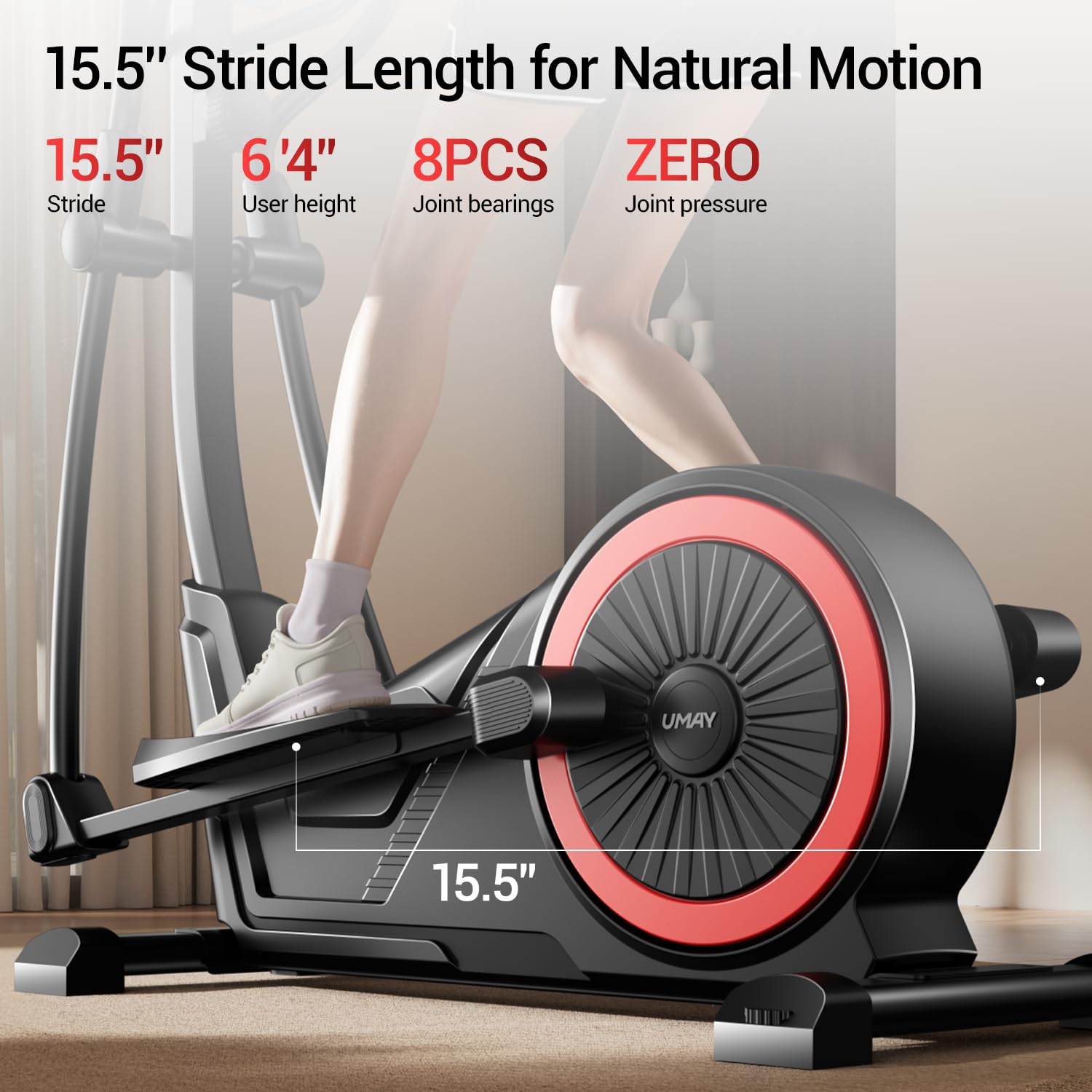 LONTEK Crosstrainer per casa, ellittica ultra silenziosa, con 16 livelli di resistenza, con volano da 7 kg e display LCD, sensore di pulsazione, portata fino a 159 kg