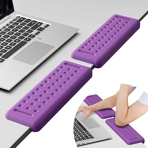 Miniatura 11 de Leolee Reposamuñecas largo para escritorio en forma de L de 23.6 pulgadas, reposamuñecas de espuma viscoelástica negra para escritorio con base