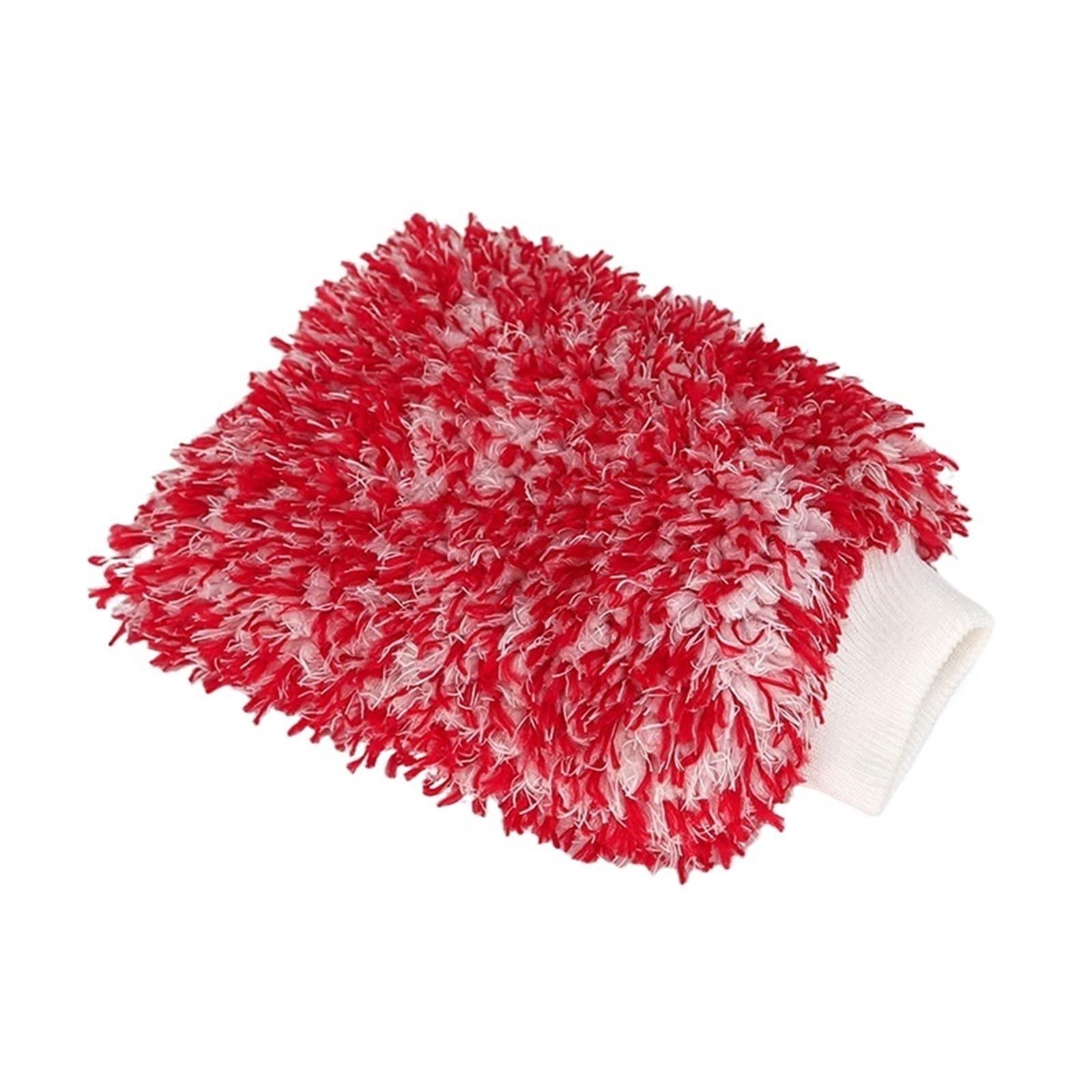 MDSRFGN Car Wash Mitt Car Cleaning Glove Ultra Soft Mitt Microfiber Wash High Density Scratch Gloves Easy To Dry(Red)