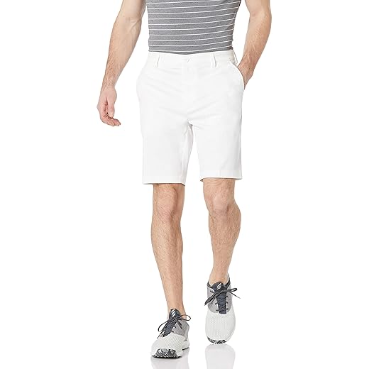 Amazon Essentials Pantalón corto elástico de golf y corte clásico (disponible en tallas grandes y largos especiales) Hombre, Blanco, 32W
