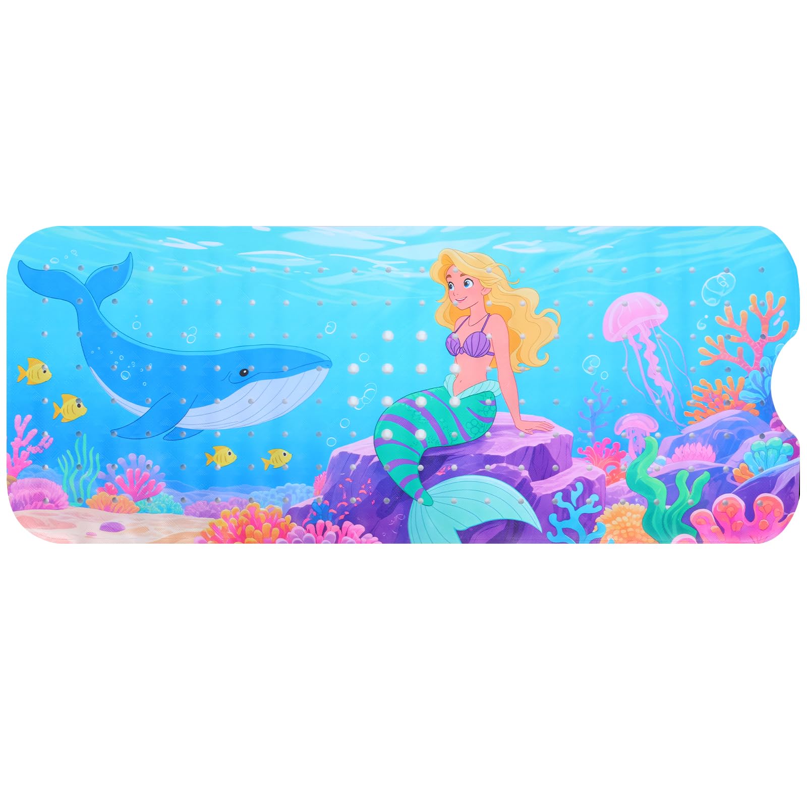 Kids Bath Mat Non Slip Anti Mould,100x40cm Extra Long Cartoon Baby Bathtub Mat,Anti Mould Shower Tub Mats with Strong Suction Cups,Machine Washable Bathtub Pad for Baby Children Elderly