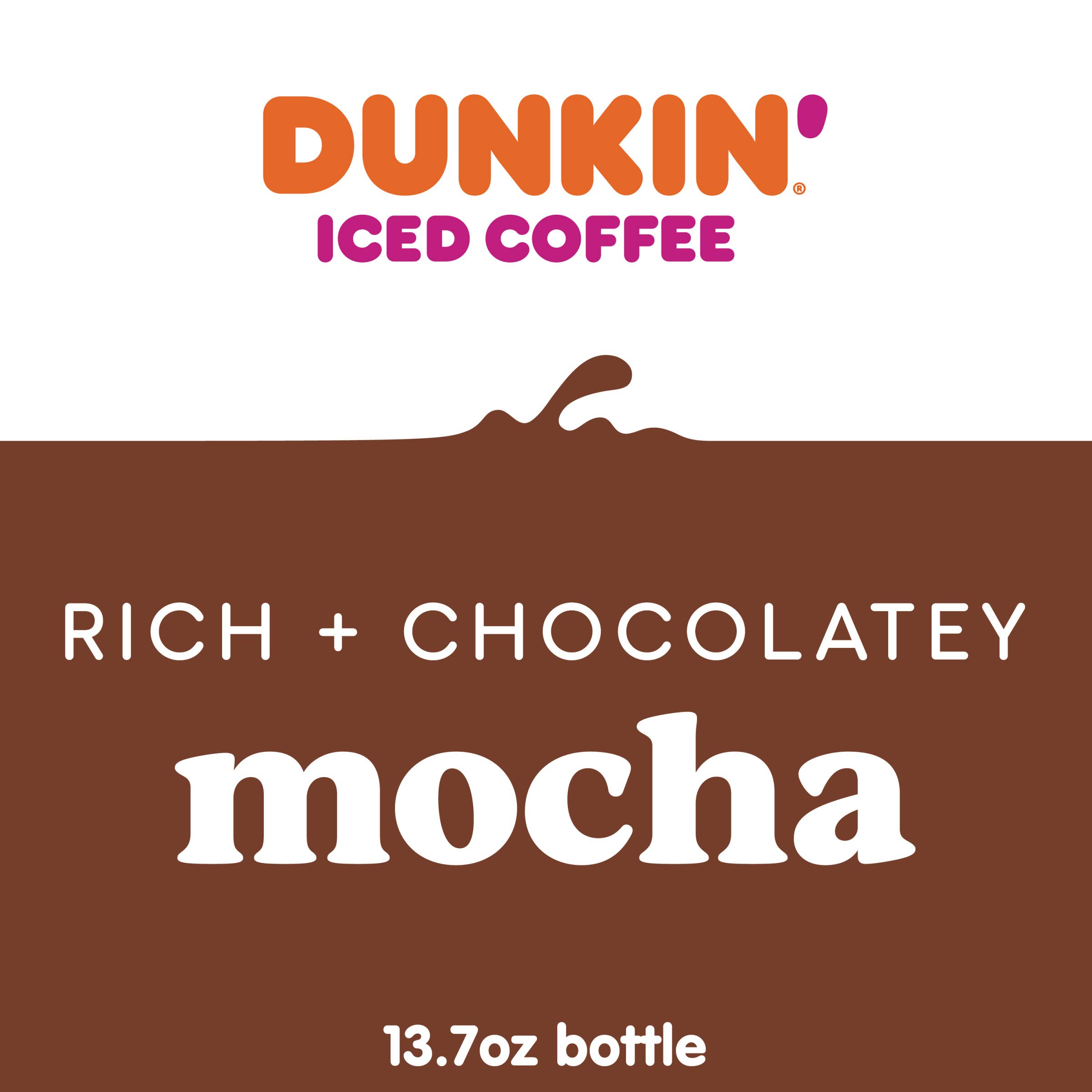 Dunkin' Mocha Iced Coffee Bottle, 13.7 fl oz, 12 Pack