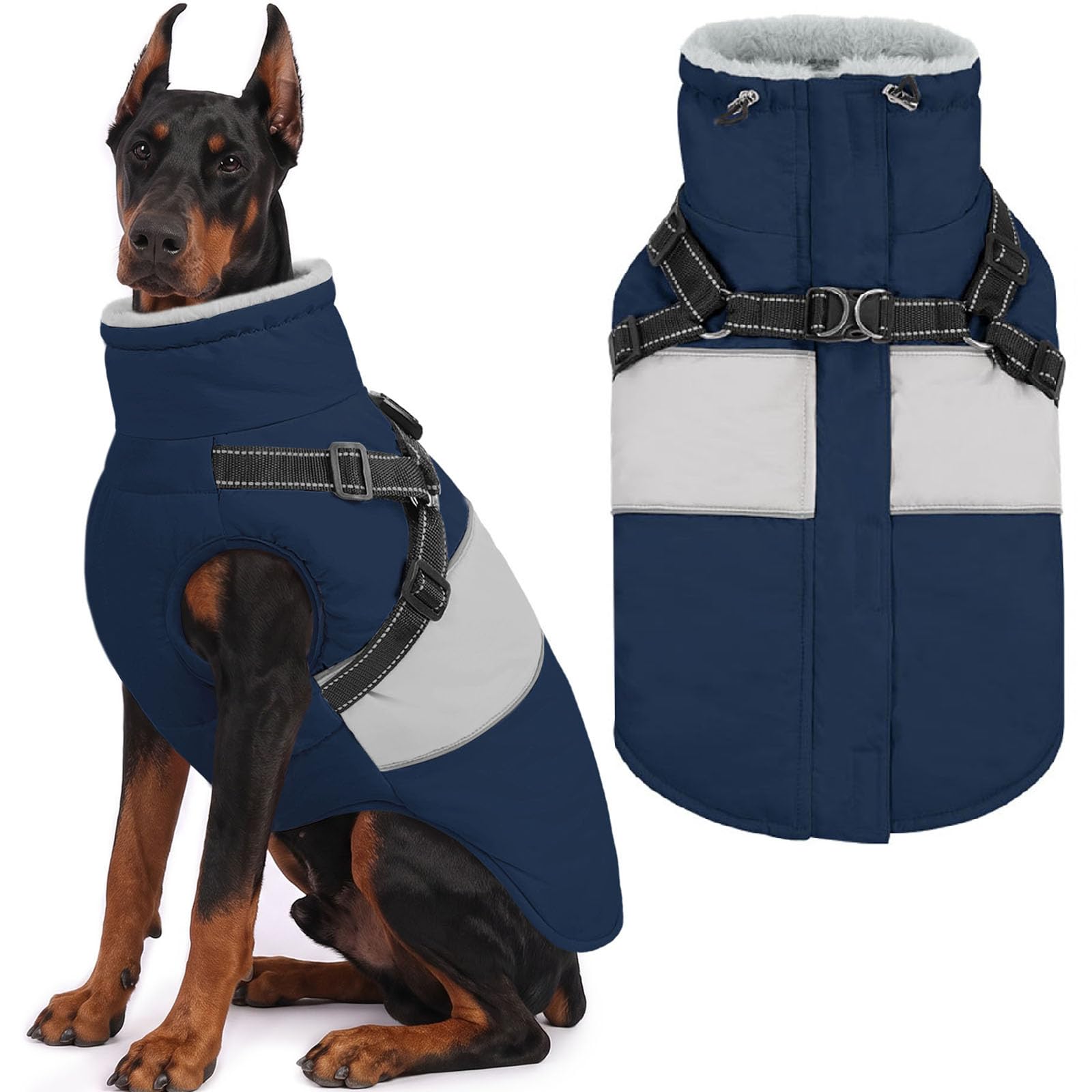 SUNFURA Warm Dog Coat XXXL Dog Winter Jacket with Harness Built in — image 1