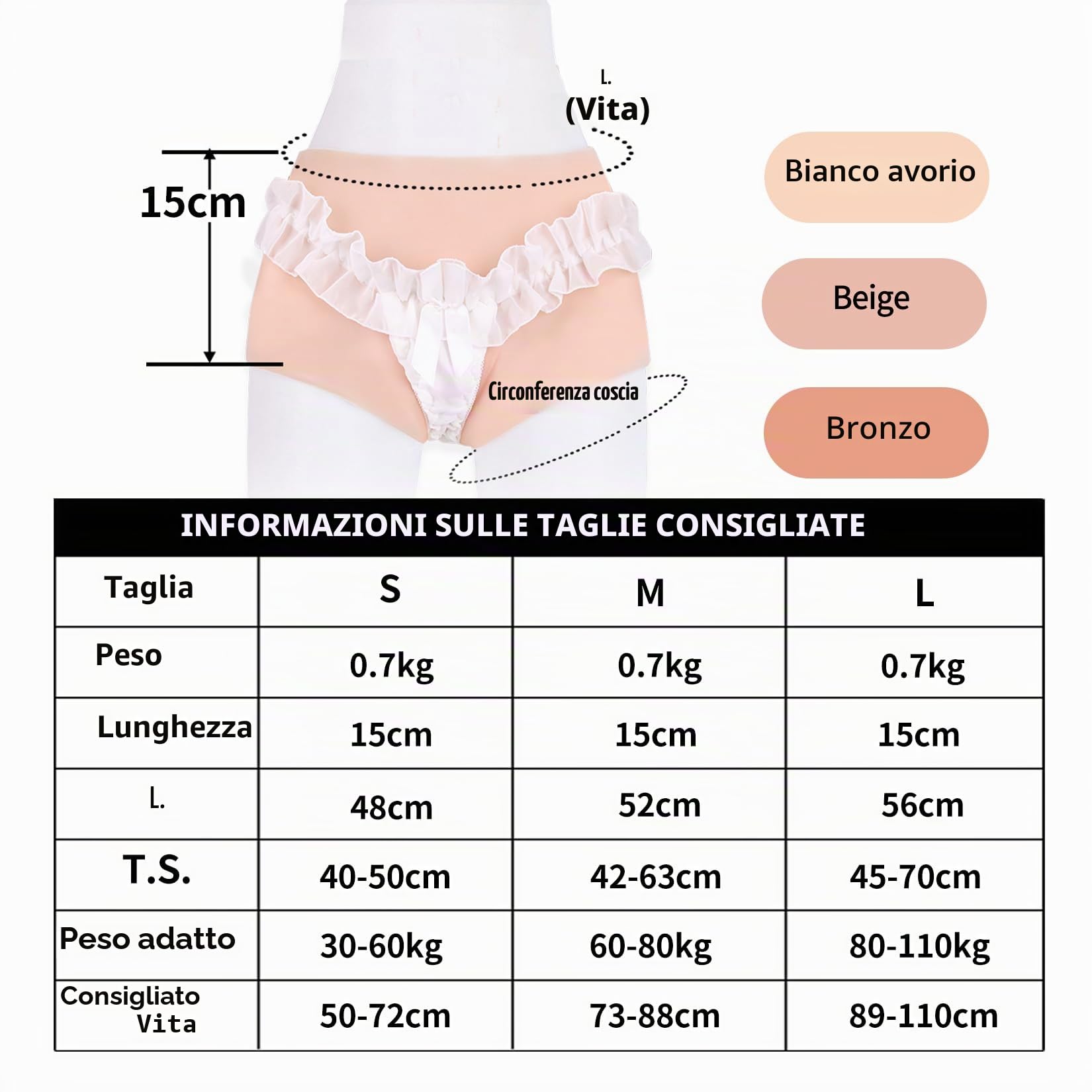 Intimo Contour in Silicone per Crossdresser Slip Realistici con Aspect Femminile Artificiale Funzionalità per Transgender MTF Cosplay e Cross Dressing