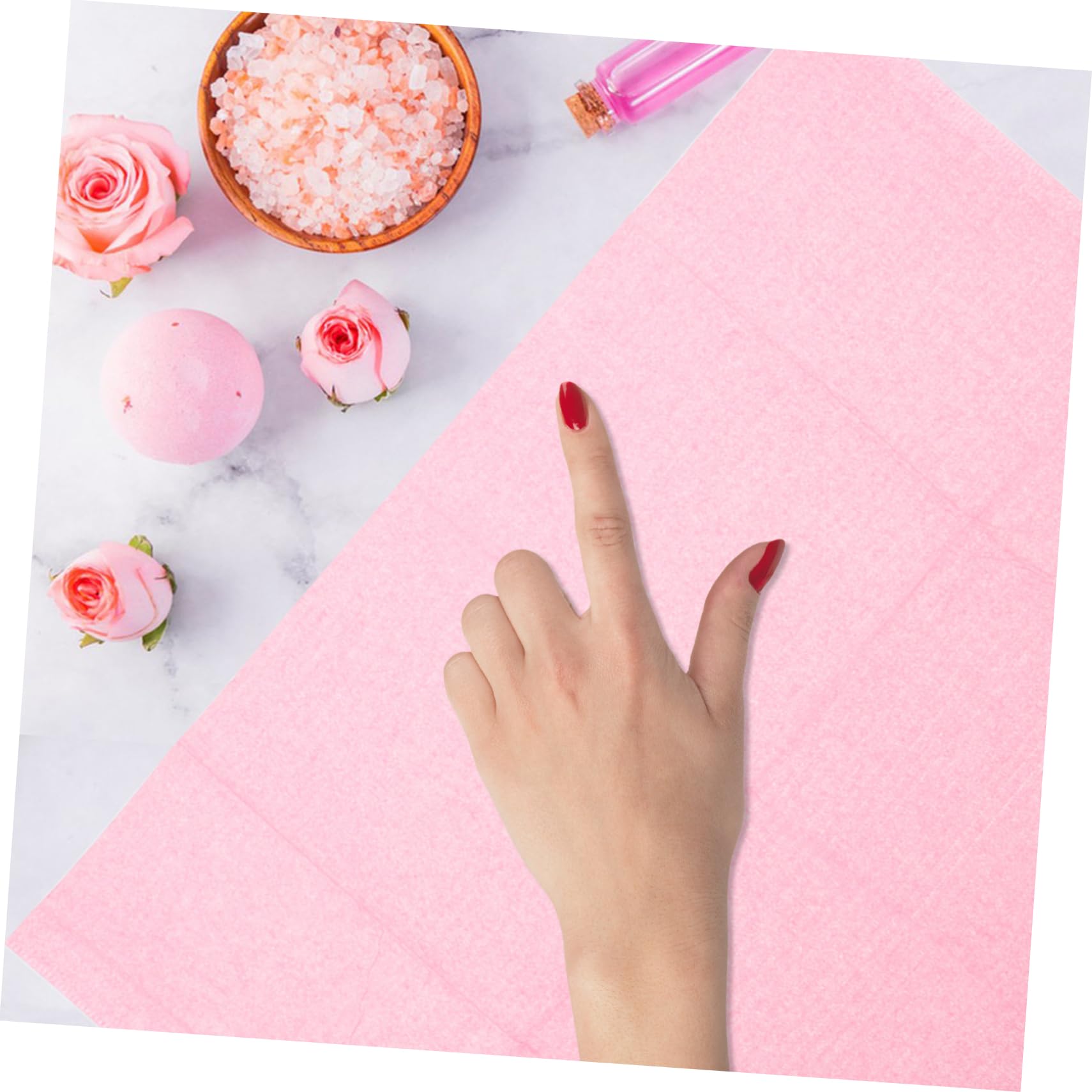 PACKOVE Tovaglietta Monouso per Manicure, 125 Pezzi, Rosa, Non Tessuto, e Resistente All’olio, per Salone Unghie