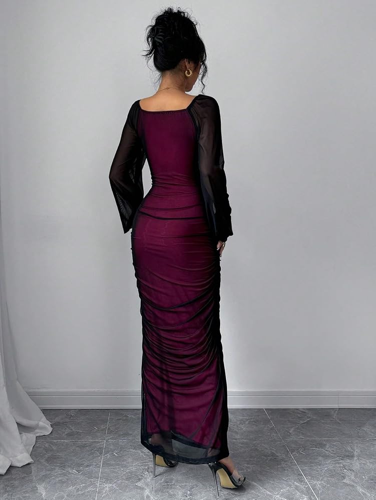 best affordable bodycon dresses for clubbing 2025 Amazon.com: Women's 2025 Sexy Bodycon Maxi Long Dress Elegant Long Sleeve  Dress Red and Black : Clothing, Shoes & Jewelry