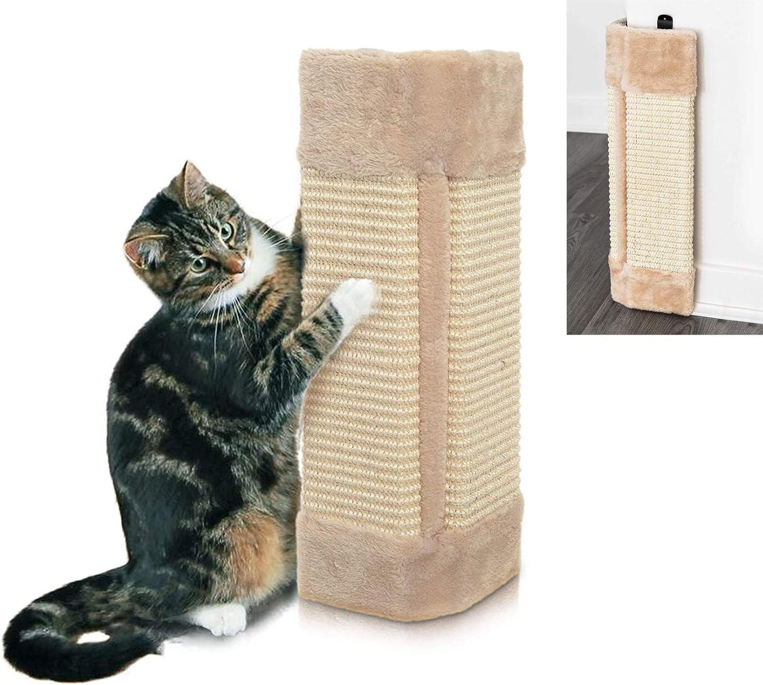 PRADICHI Cat Scratching Board with Catnip - Corrugated Cardboard Cat Scratcher Pad - Durable Curved Lounge Bed for Indoor Kittens & Adult Cats - Furniture Deterrent - 41 x 24.1 x 16.9 cm