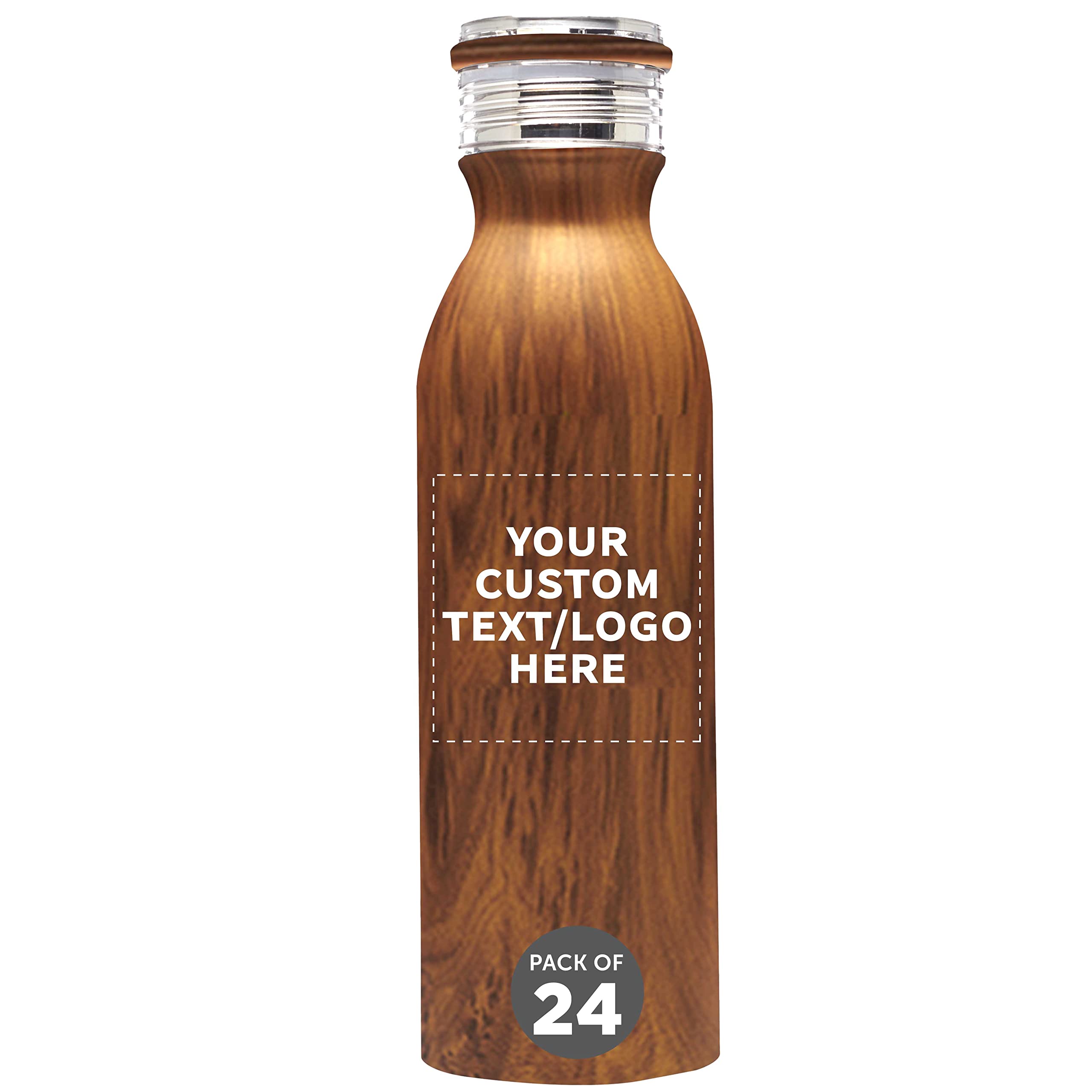 Custom Stainless Steel Water Bottles by Echo 20 oz Set of 24 Personalized Bulk Pack - Double Wall