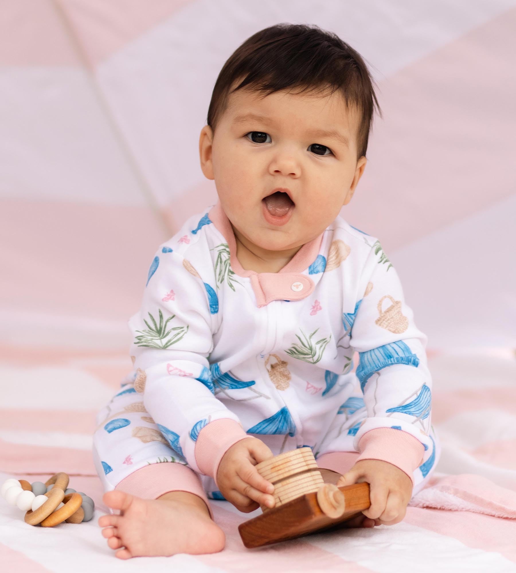 Burt's Bees Baby Baby Girls Pajamas, One-Piece Footless Sleeper PJs, Non-Slip Snug Fit - Infants 12, 18, and 24 Months