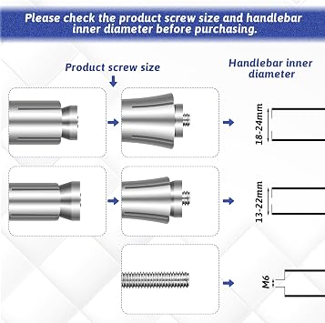 2 Pack Motorcycle Bar Ends Mounting Screw Set Universal 13mm-24mm Handlebar Expansion Screws for 7/8'' Handle Bar Grip End Caps Silder Handle Bars Plug Side Mirror Electric Dirt Bike Scooter Silver