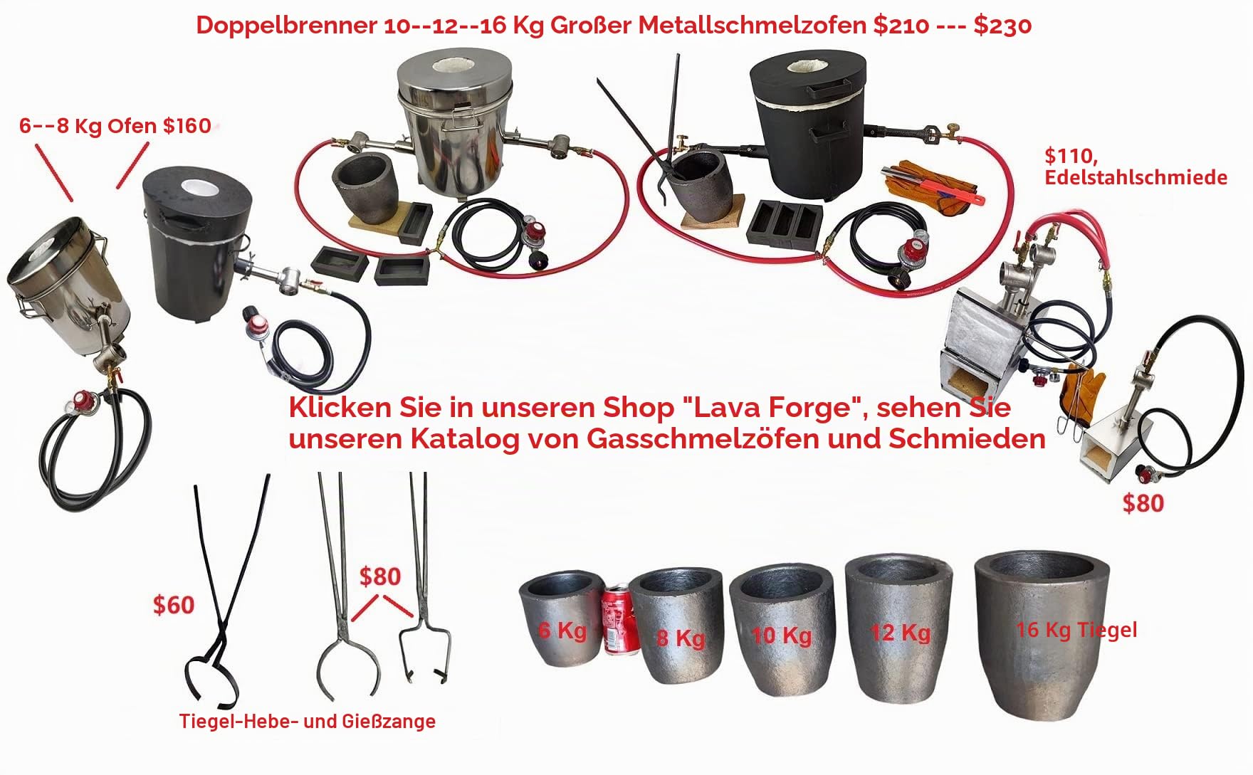 Propan-Schmiedebrenner für Schmiede, Metallgießerei, Gasschmelzofen, Schmiedemesserherstellung