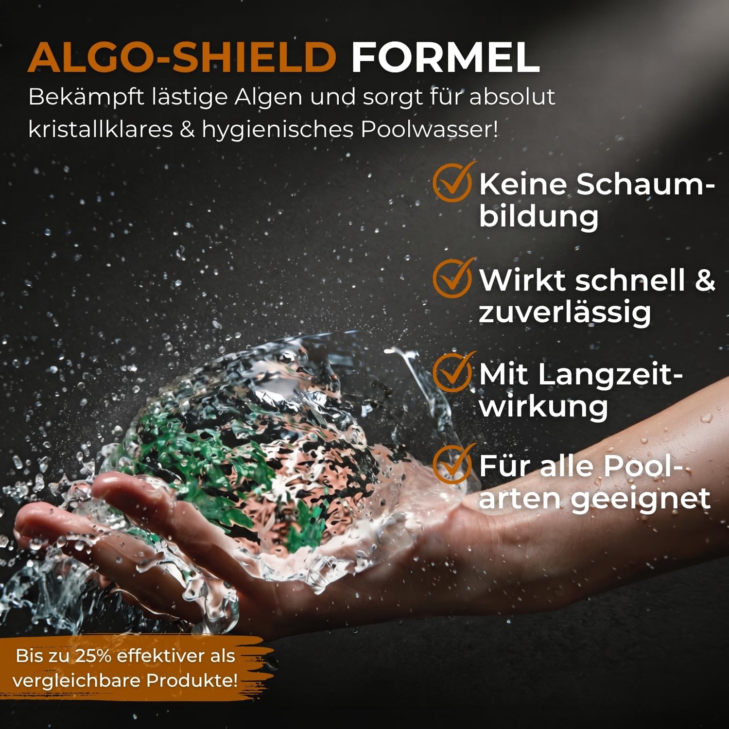 NASSWERK® Algizid für Pool flüssig 5L | Algenvernichter Pool um grünes Poolwasser klar bekommen | Poolklar Anti Algenmittel für Whirlpool | Pool Algenvernichter mit Klareffekt Algezid Algenverhüter