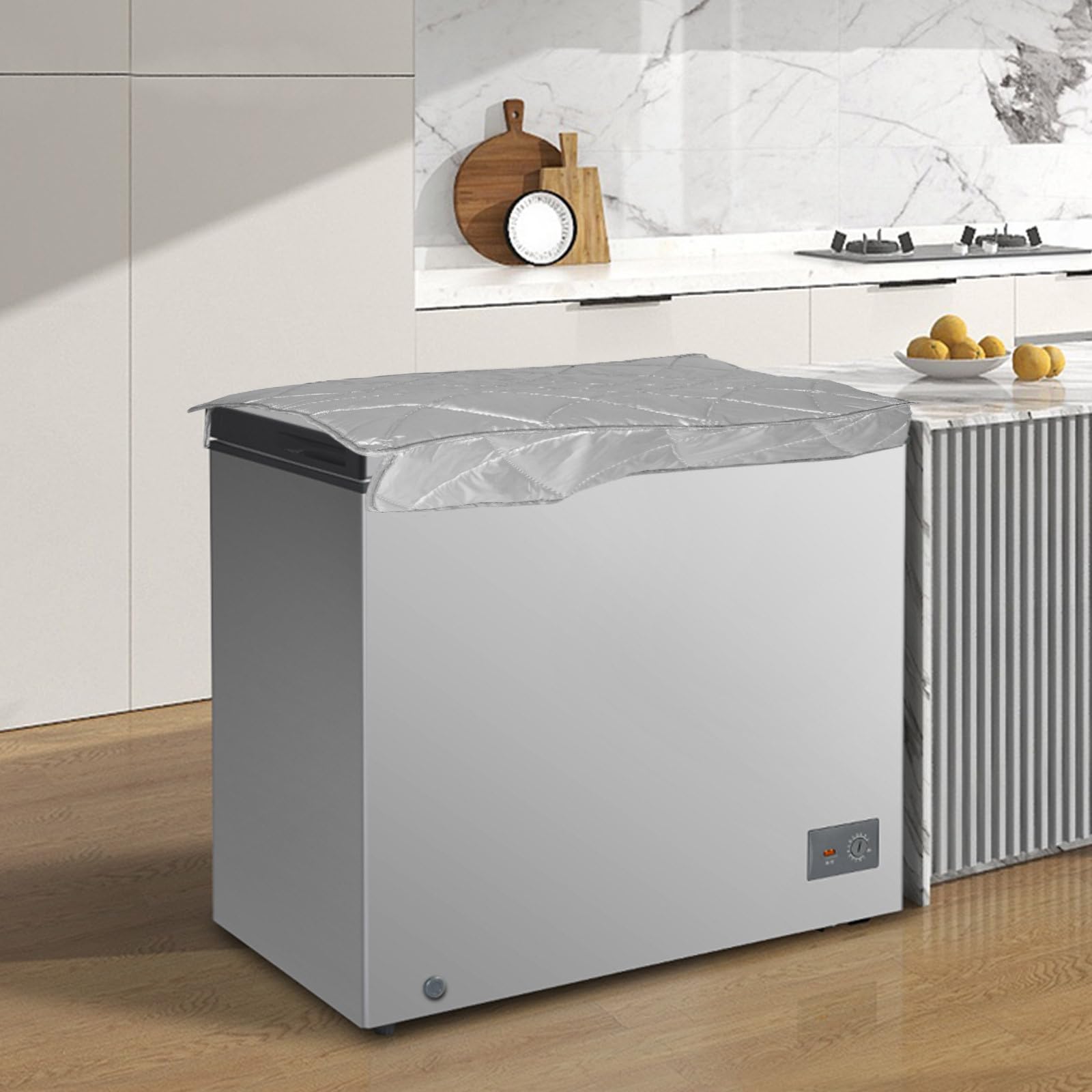 Sonnenschutz Kühlschrankabdeckung aus Aluminiumfolie und Oxford Stoff mit Magnet für Gefrierschränke und Haushaltsgeräte