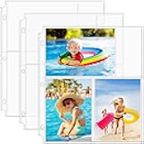 30 Pack 4x6 Photo Sleeves for 3 Ring Binder (180 Pictures), Heavy-Duty Archival Page Protectors, 3-Pocket Clear Photo Album Refill Pages, Plastic Seed Binder Pages 8.5x11, Postcard Sleeves