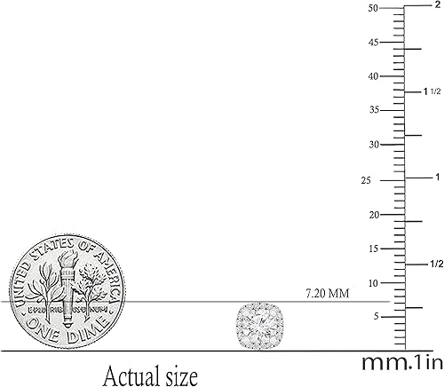 Miniatura 2 de Dazzlingrock Collection Aretes tipo dormilona redonda de 0.197 in con diamantes blancos con halo de diamantes blancos para mujer en oro blanco de 10