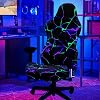 Simpkeely Blacklight Gaming Chair Cover – UV Reactive Neon Geometric Esports Chair Slipcover, Glow in The Dark Stretchable & Washable Protector for Gaming & Office Chairs