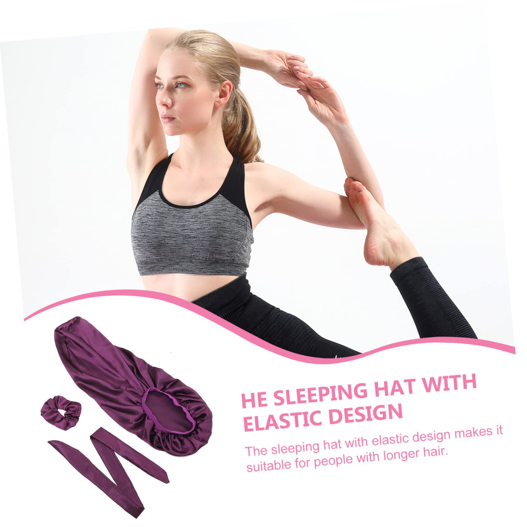 Beavorty 3 Set Di Cappelli Pratici Per Avvolgere I in Raso Per Donne Con E Ricci