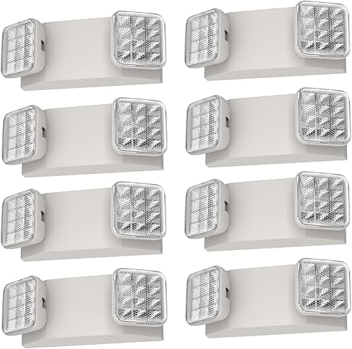 Vista 22 de Paquete de 2 luces de emergencia para negocios, con batería de respaldo, cable duro, certificado UL 924, CA 120/277V, luz de emergencia LED