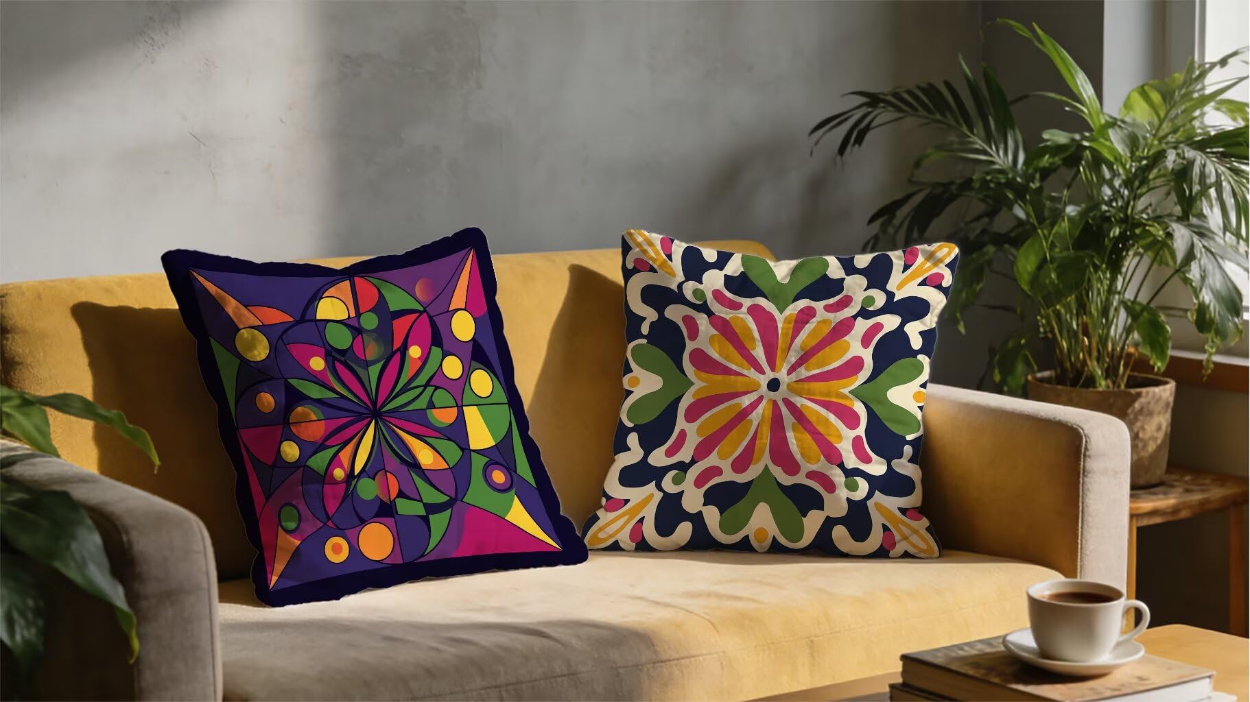 Zewnętrzna poszewka na poduszkę 65 x 65 cm, zestaw 2 kolorów, duże poszewki na poduszki, boho, wodoodporne, aksamitne, kwadratowe, na sofę, dekoracyjne poszewki na kanapę, do samochodu, dekoracja na