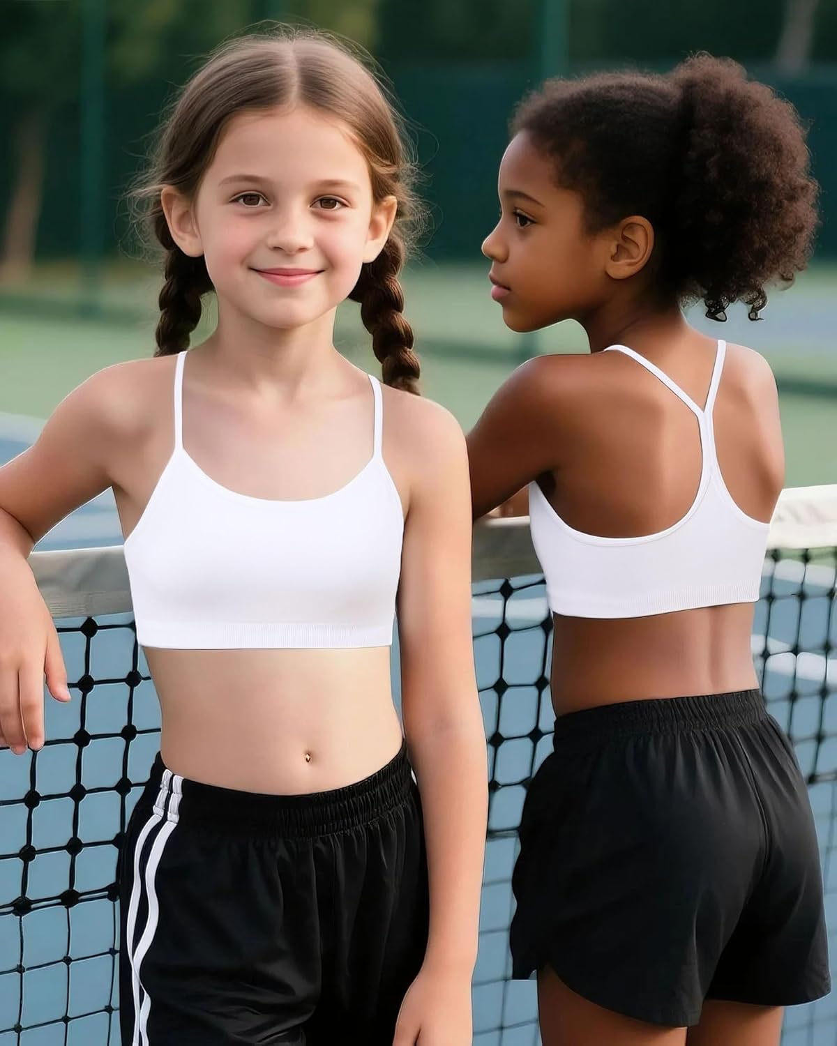 Seamless Sports Bra for Girls Teens Spaghetti Strap Y Back Training Bra Comfort Crop Top with Removable Padding - Image 7