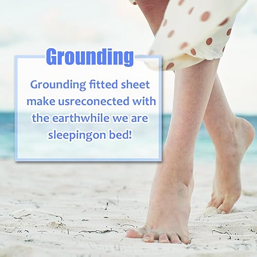 Miniatura 5 de Sábana bajera ajustable a tierra, hoja conductora con terapia de fibra plateada para un mejor sueño, reduce el dolor de estrés (sábana bajera tamaño