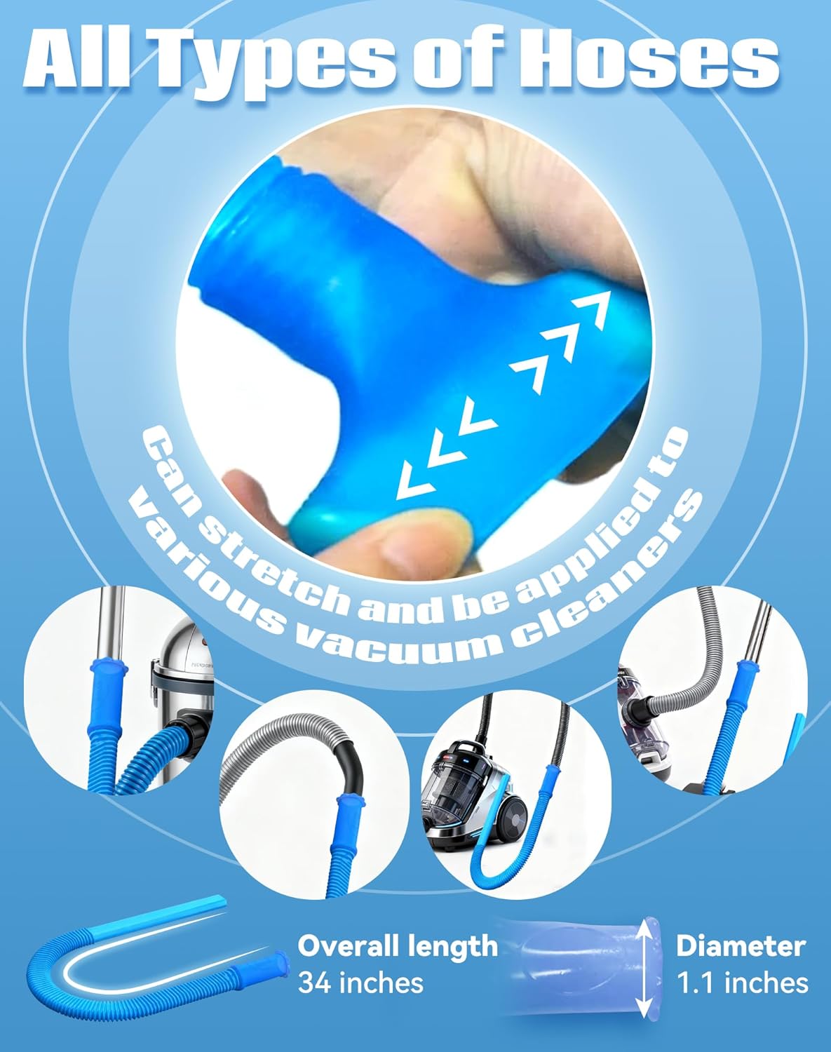 For Dryer, 3.0 Dryer Vent Cleaner Kit, Universal Dryer Lint Vacuum Attachment, Flexible dryer vent cleaner kit Compatible With All Vacuum Cleaner, Quickly Lint Remover (1 Set)