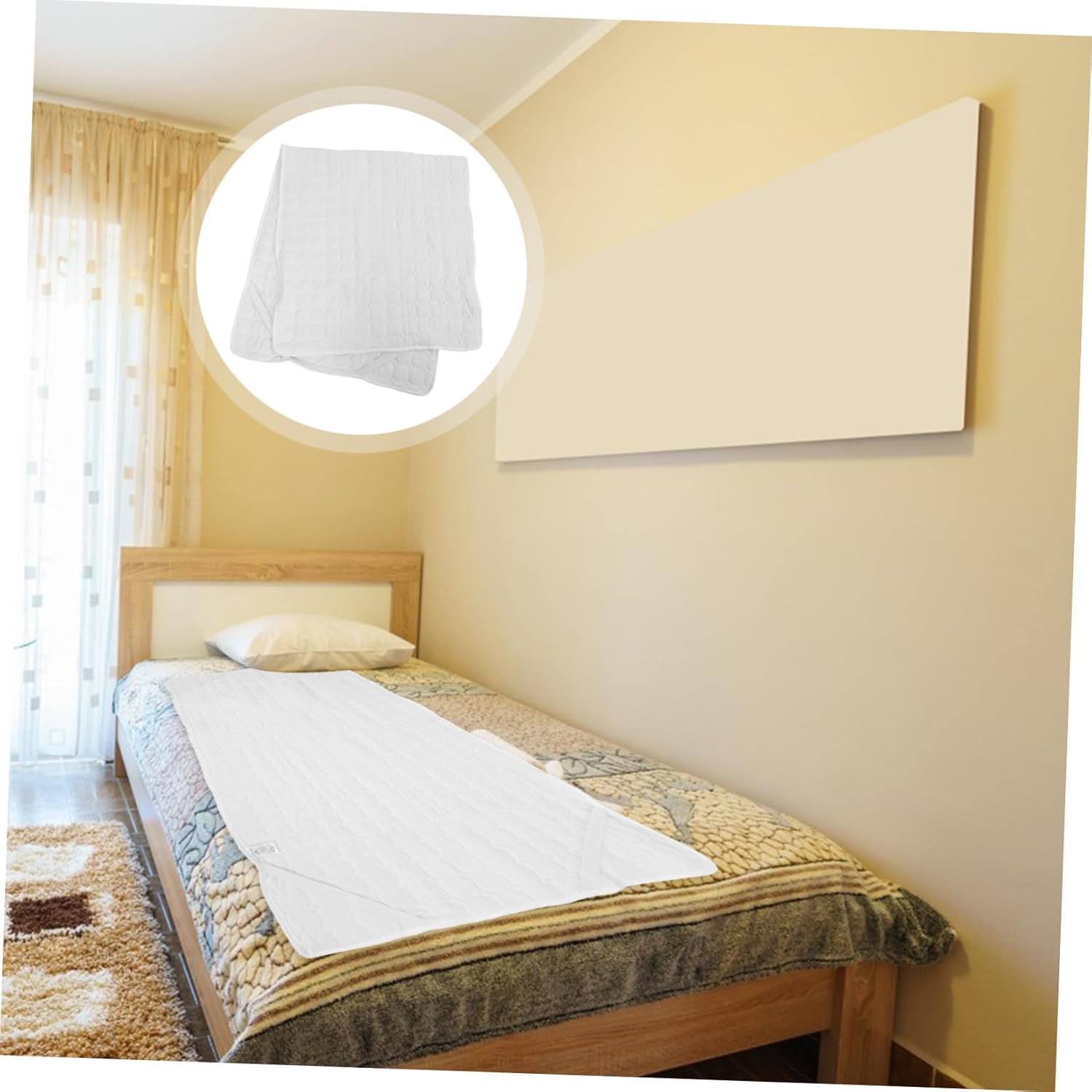 Amosfun Breathable Mattress Encasement Cover Sweat Absorbing Stain Protection Easy Installation with Elastic Corner Straps Blend Machine Washable