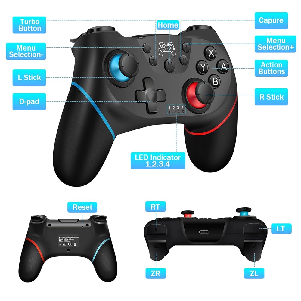 Wireless Pro Controller for Nintendo Switch: 2024 New Version.