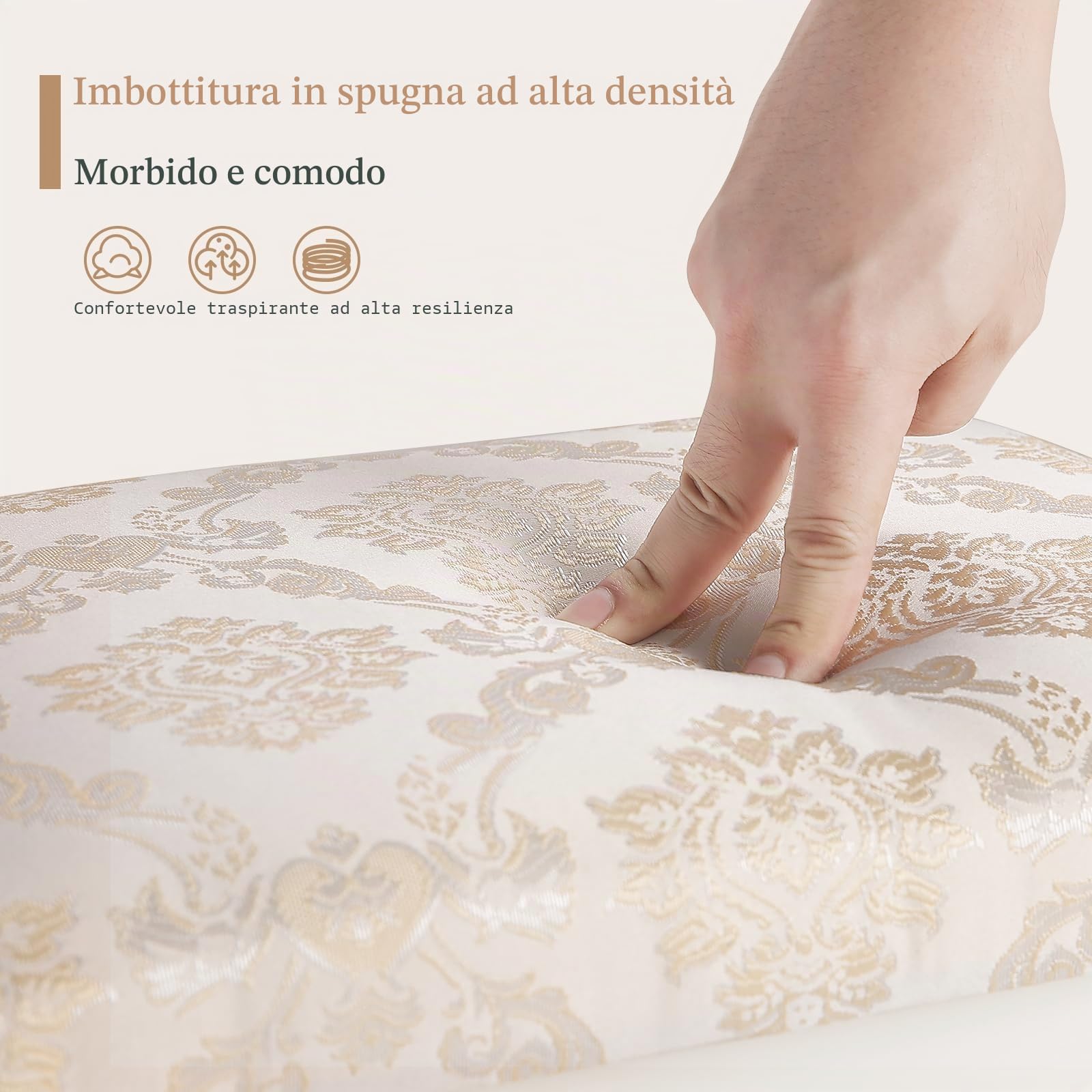 WOLTU Sgabello per Tavolo da Trucco, Toeletta Sedia Imbottita per Camera, Design Barocco, Legno di MDF+ Rovere, Bianco 40x30x50cm, MB6011