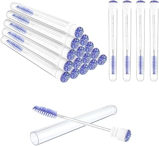 Lash Spoolies with Tube, 40 Pcs Disposable Mascara Brushes Tubes Set, 20 Pcs Empty Mascara Tubes with 20 Pcs Lash Brush, Cleaning Brush for Eyelash Extension Applicators Makeup Tools