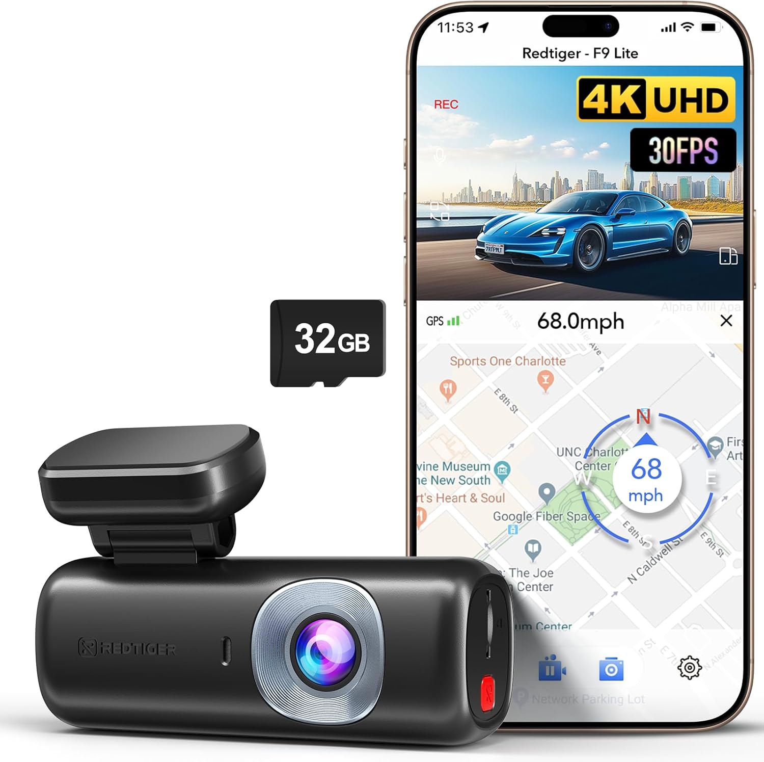 REDTIGER 4K Dash Cam Front, ADAS, Built-in WiFi GPS, Mini Hidden Dash Camera for Cars with G Sensor, 24H Parking Monitor, Free 32GB Memory Card, APP Control, Loop Recording, Night Vision (F9 Lite) REDTIGER 4K Dash Cam Front, ADAS, Built-in WiFi GPS, Mini Hidden Dash Camera for Cars with G Sensor, 24H Parking Monitor, Free 32GB Memory Card, APP Control, Loop Recording, Night Vision (F9 Lite)