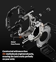 Vista 5 de ULTIMAL - Funda resistente con correa para Apple Watch 49mm, compatible con Apple Watch Ultra 3/2/1, cubierta protectora a prueba de golpes de grado