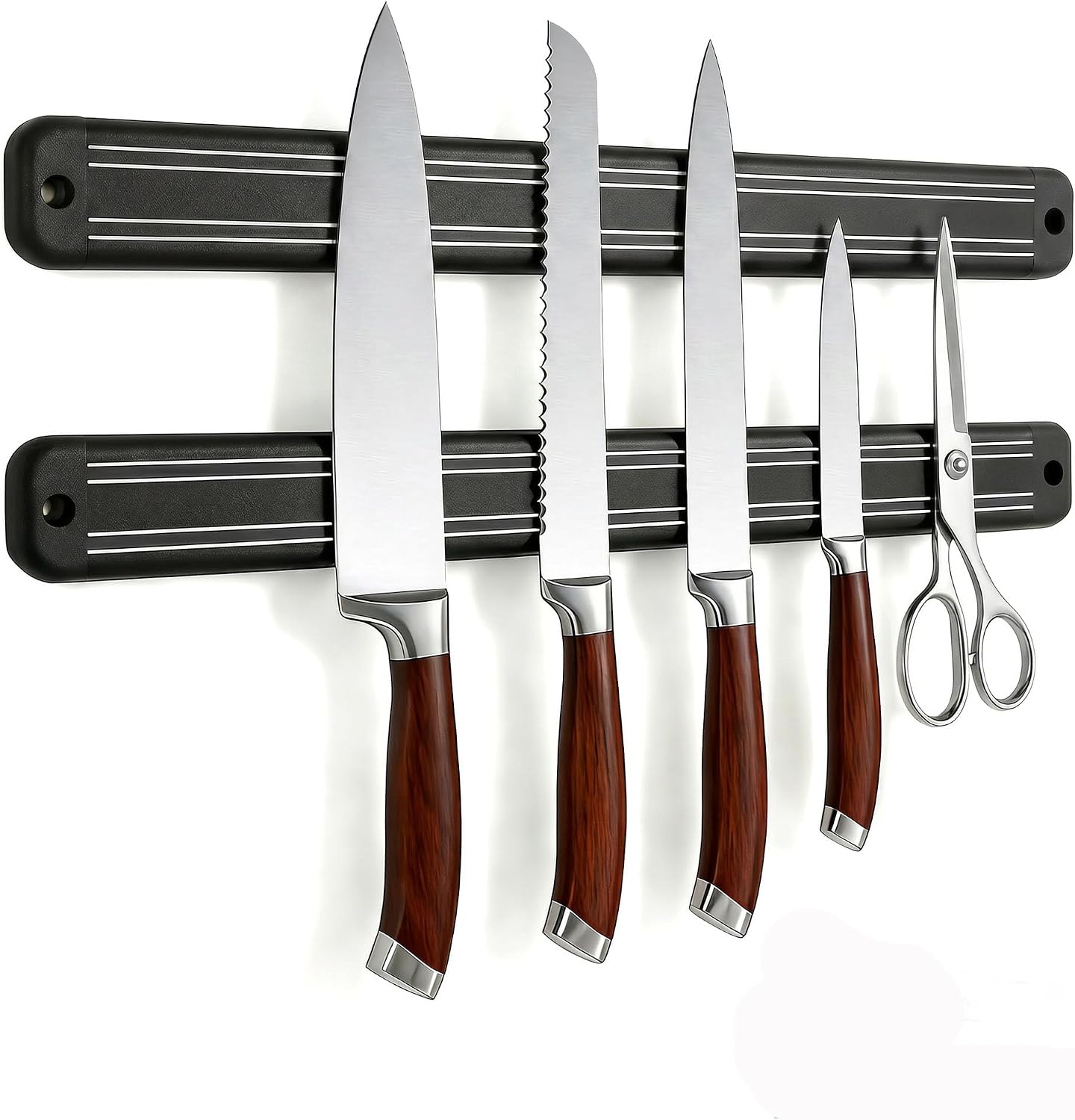 2 Pack Magnetic Knife Strips, Magnetic Knife Holder for Wall,Magnetic knife block for Refrigerator,Magnetic Knife Bar with Multi-Purpose Functionality, Magnetic Tool Organizer