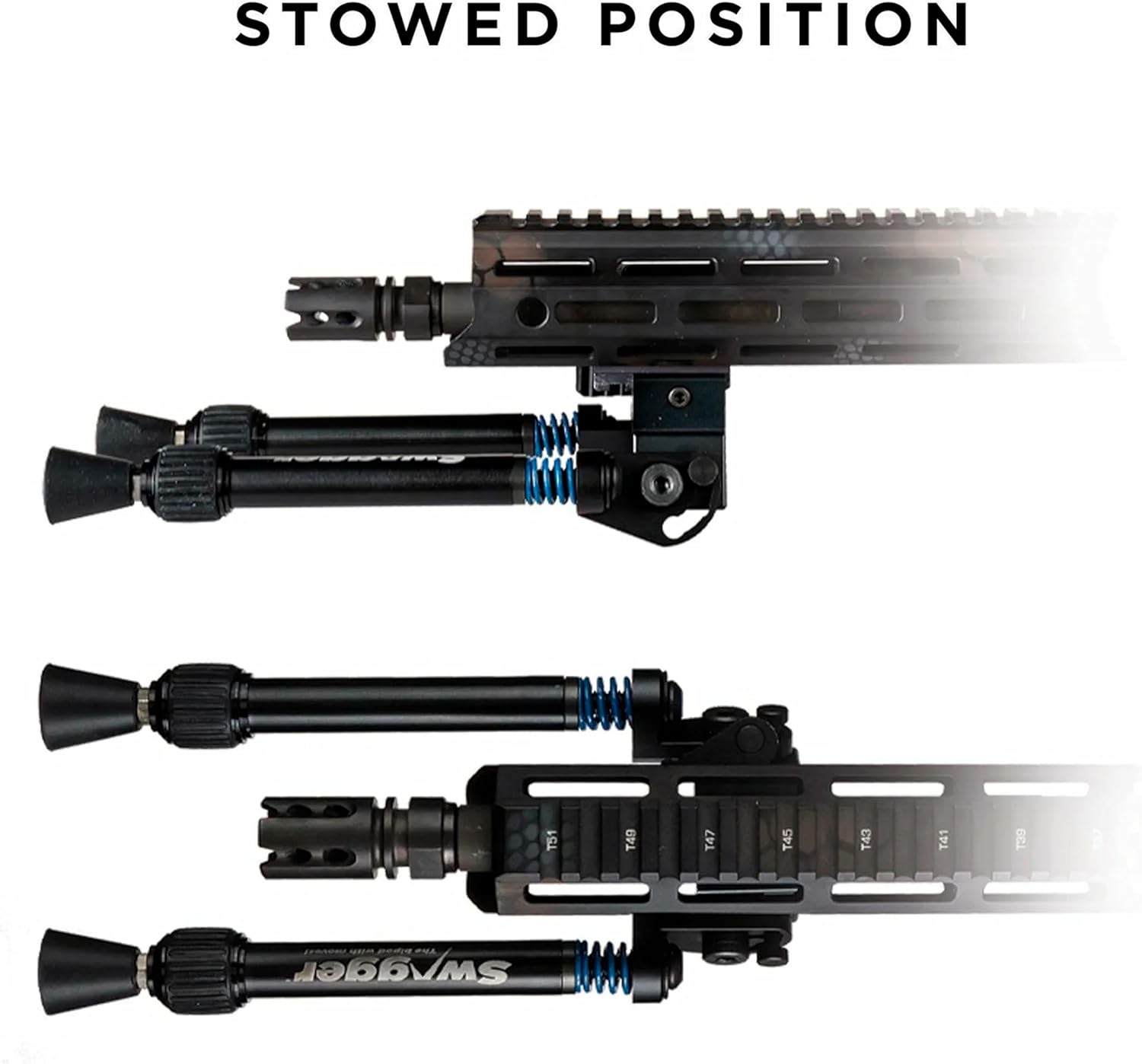 SWAGGER Shooter Series Rifle Bipods, Durable Flexible Lightweight Stabilizing Ground Hunting Shooting Bipod Gun Rests, Picatinny Mounting - SFR10 & SEA12