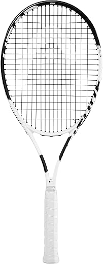 Head Metallix Attitude Pro White Tennis Racket - Pre-Strung Adult Tennis Racquet for Control and Maneuverability