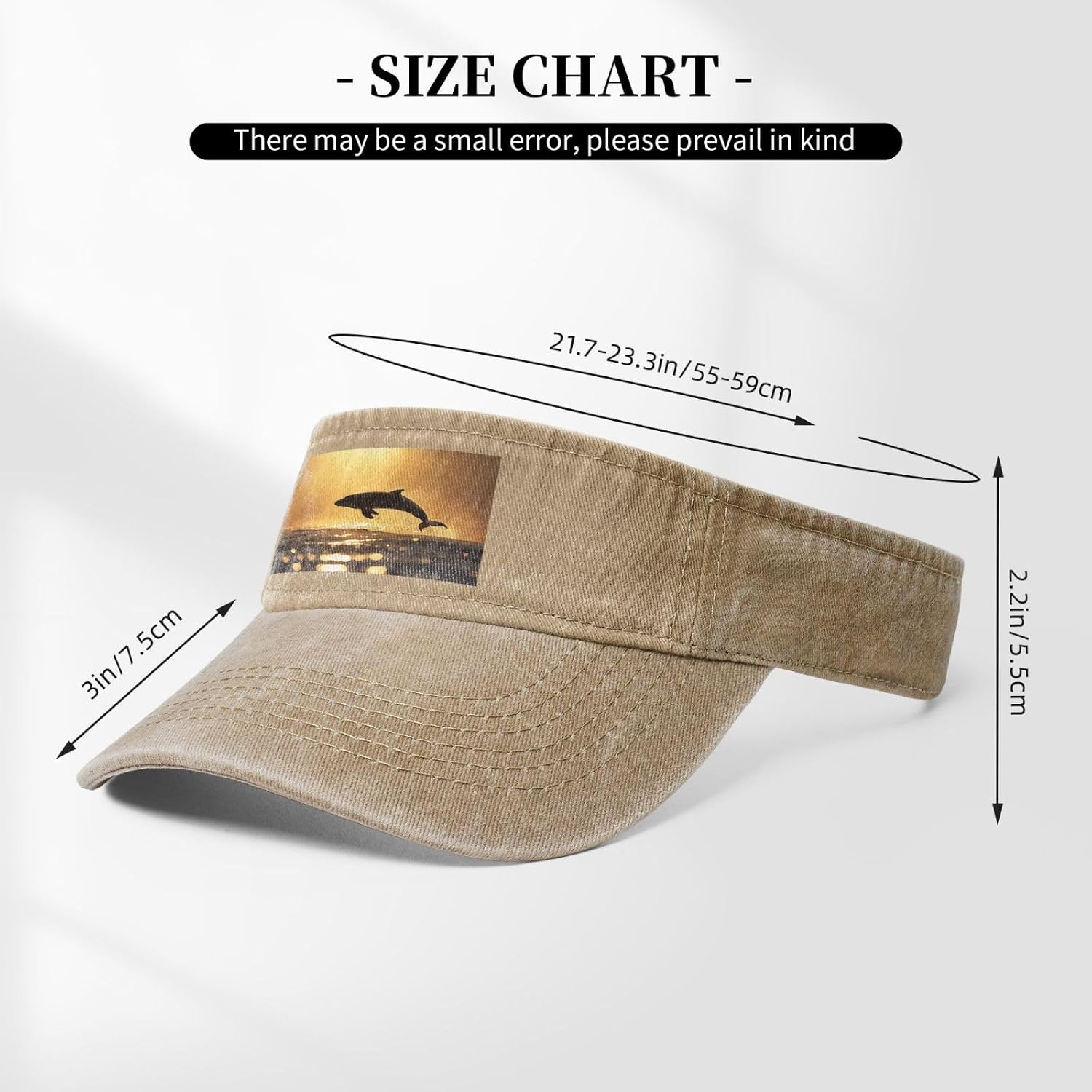 Sun Hats for Men Women Summer Sport Empty top Baseball Cotton with for Beach, Summer & Outdoor Activities Backlight Golden Moment, Dolphins Jumping Natural